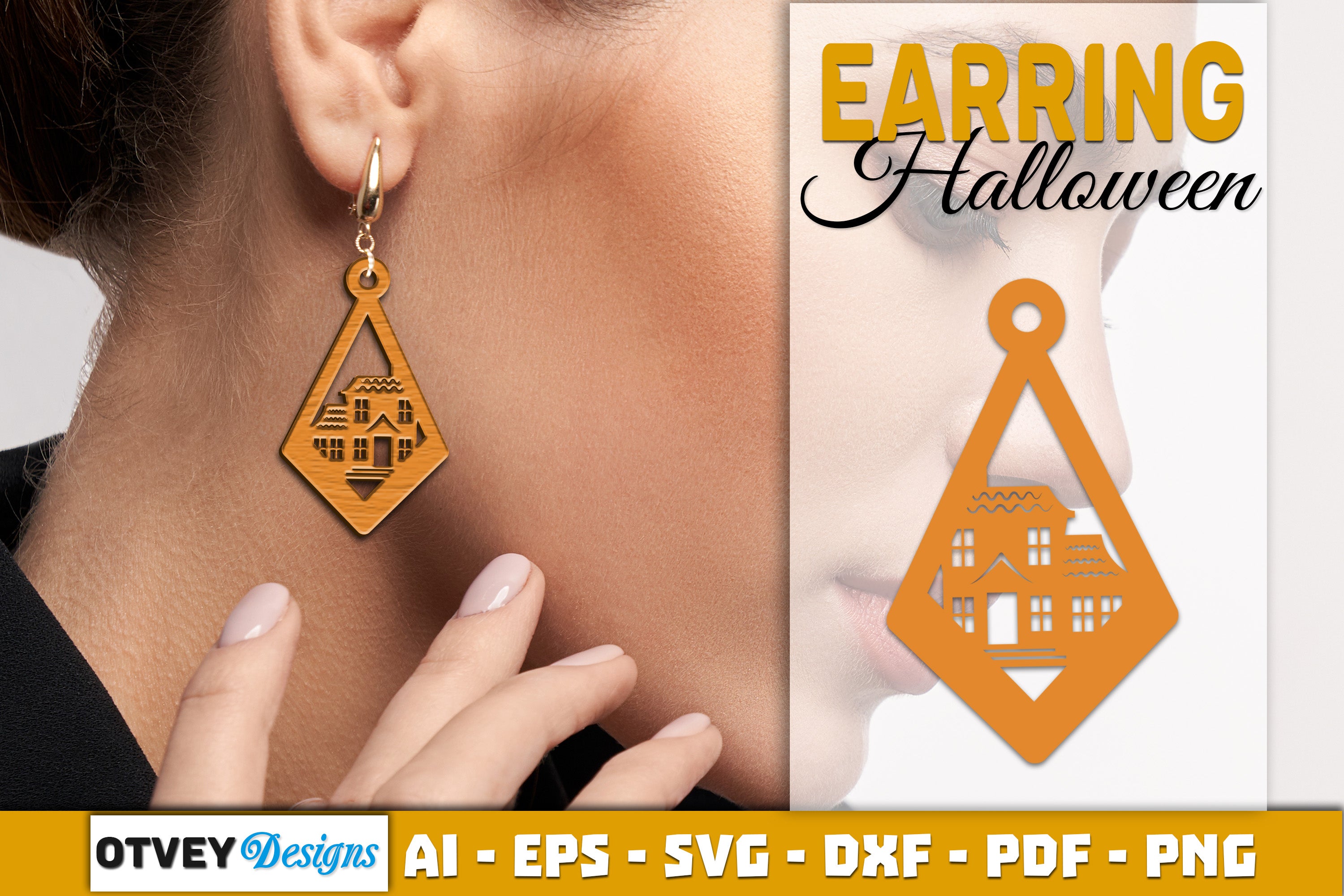 Earring Halloween Lasercut SVG Bundle 80q
