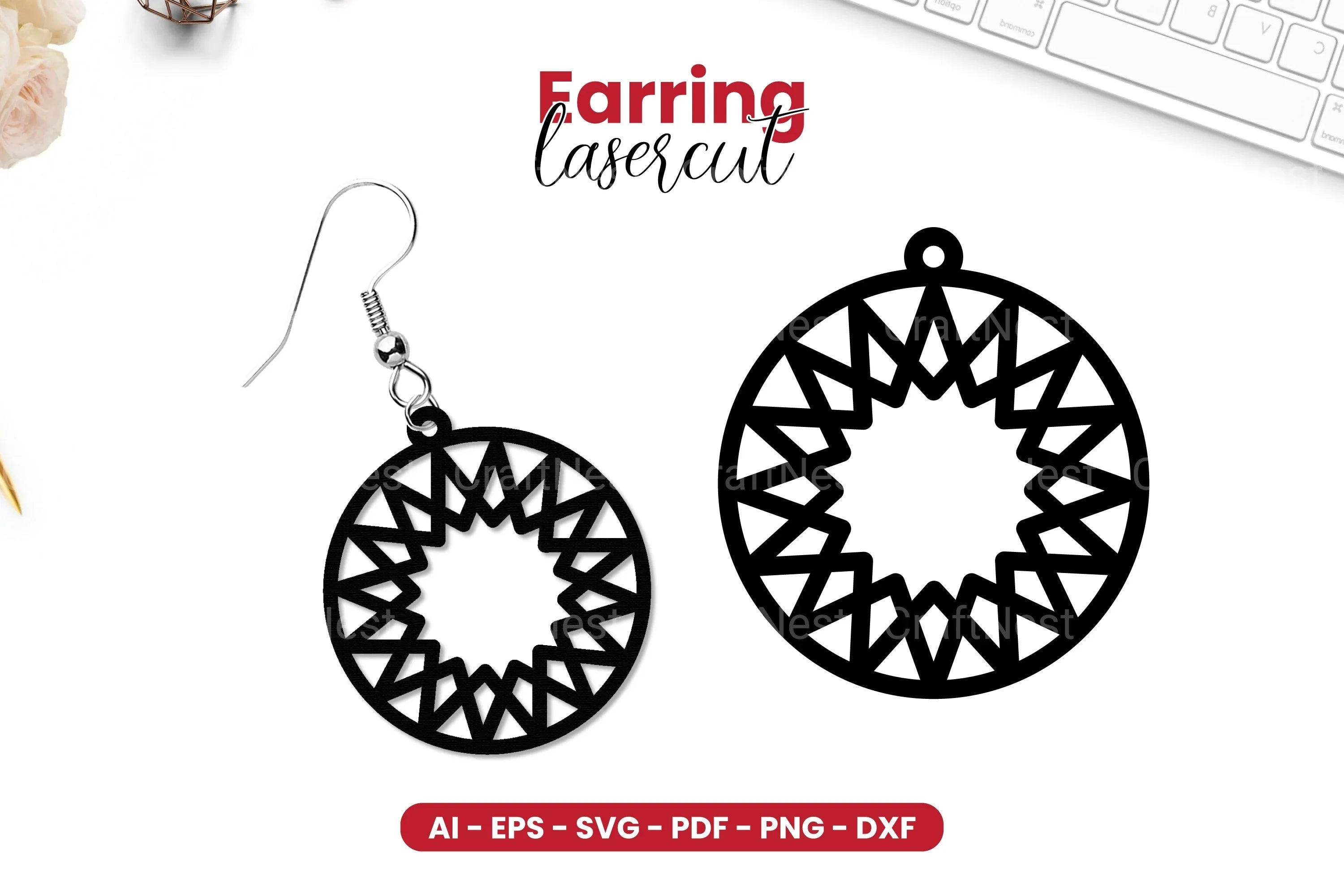 Earring Lasercut SVG Bundle - CraftNest - Digital Crafting and Art