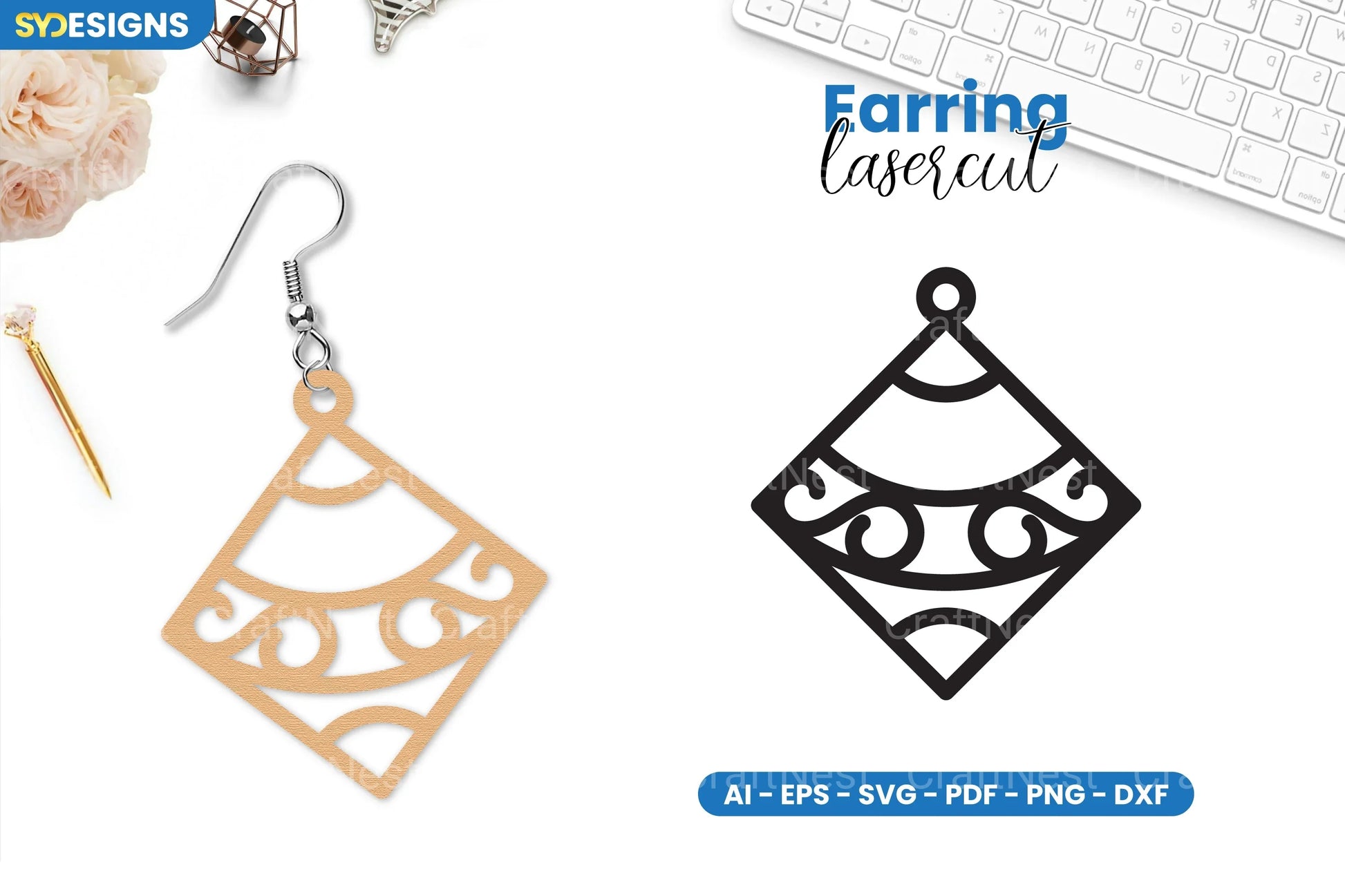 Earring Lasercut SVG Bundle - 102 Designs - CraftNest - Digital Crafting and Art