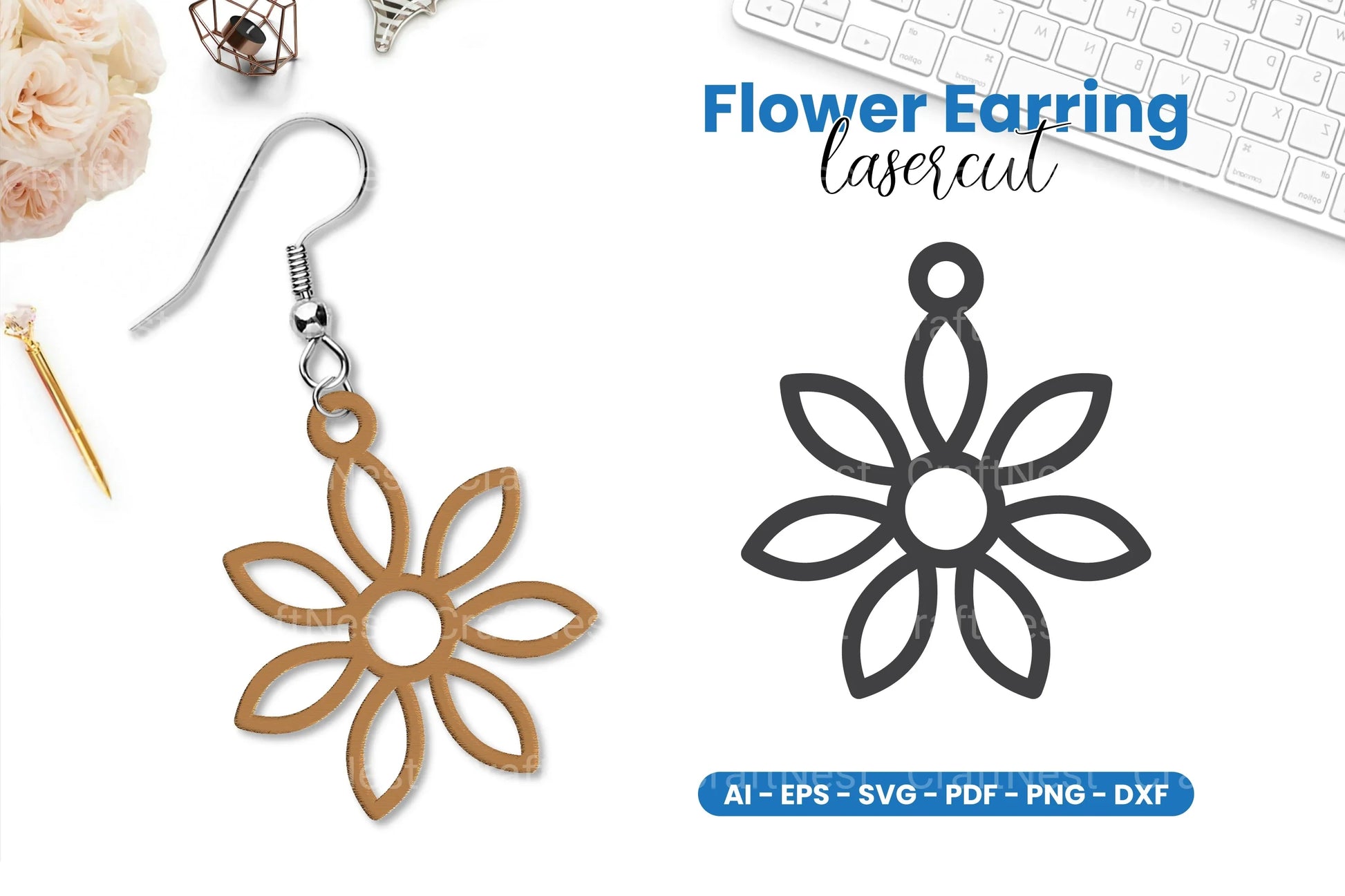 Earring Lasercut SVG Bundle - 108 Designs - CraftNest - Digital Crafting and Art