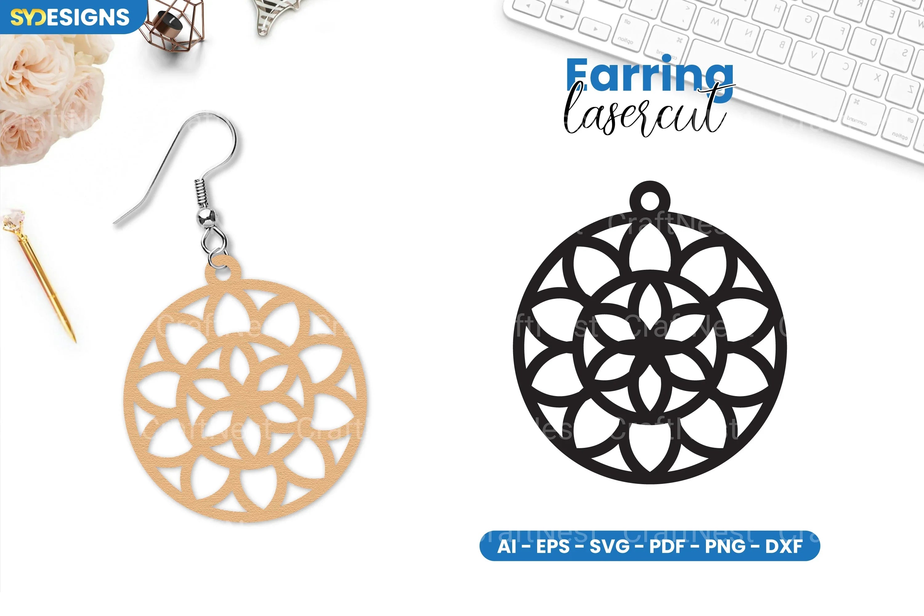 Earring Lasercut SVG Bundle - CraftNest - Digital Crafting and Art