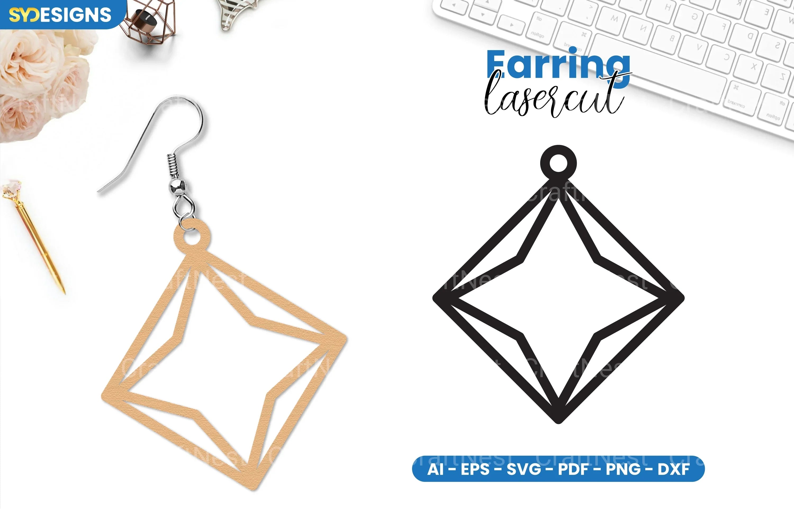 Earring Lasercut SVG Bundle - 16 Designs - CraftNest - Digital Crafting and Art