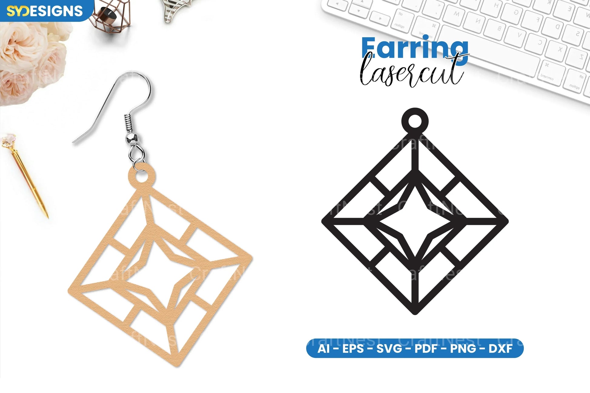 Earring Lasercut SVG Bundle - CraftNest - Digital Crafting and Art