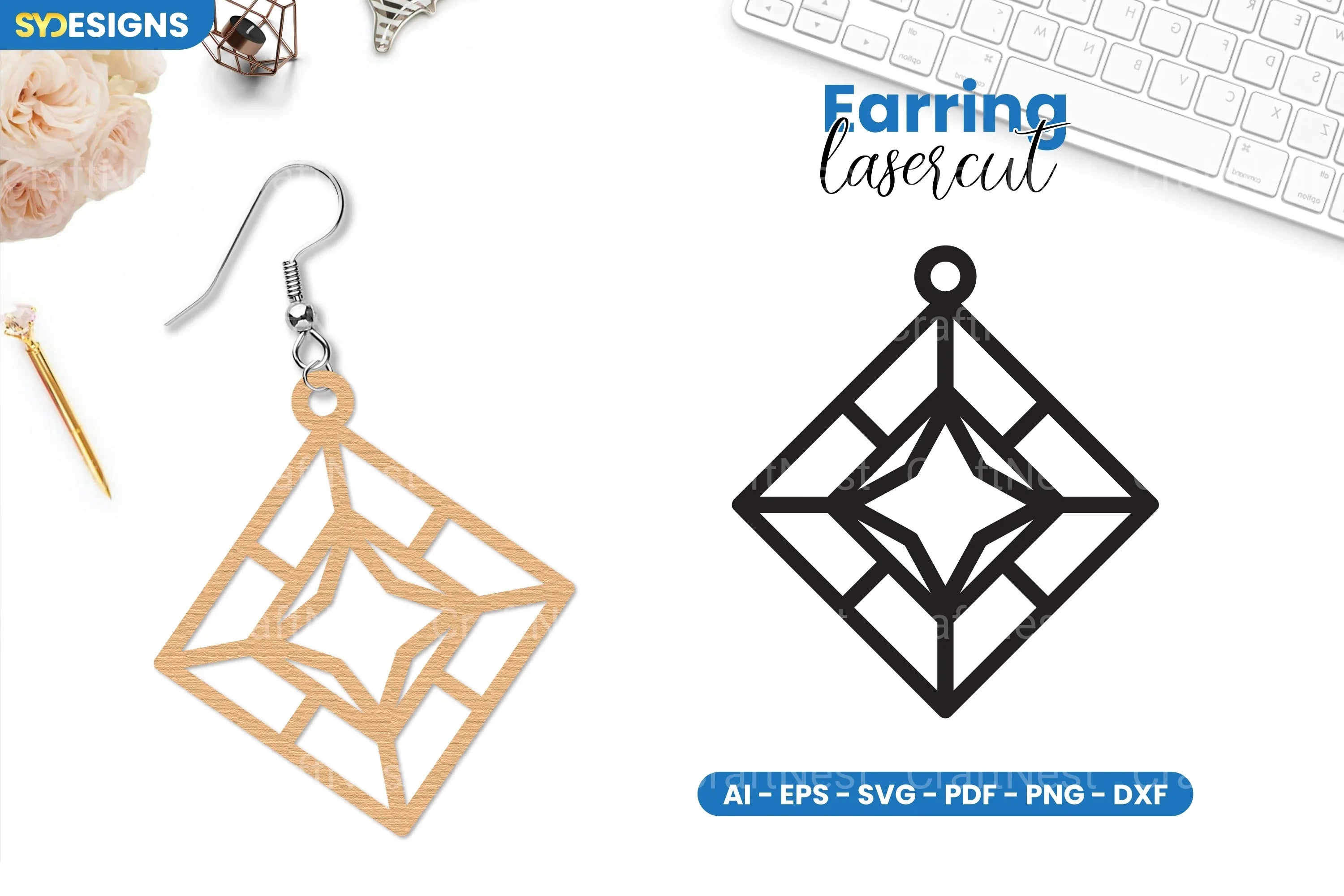Earring Lasercut SVG Bundle - CraftNest - Digital Crafting and Art