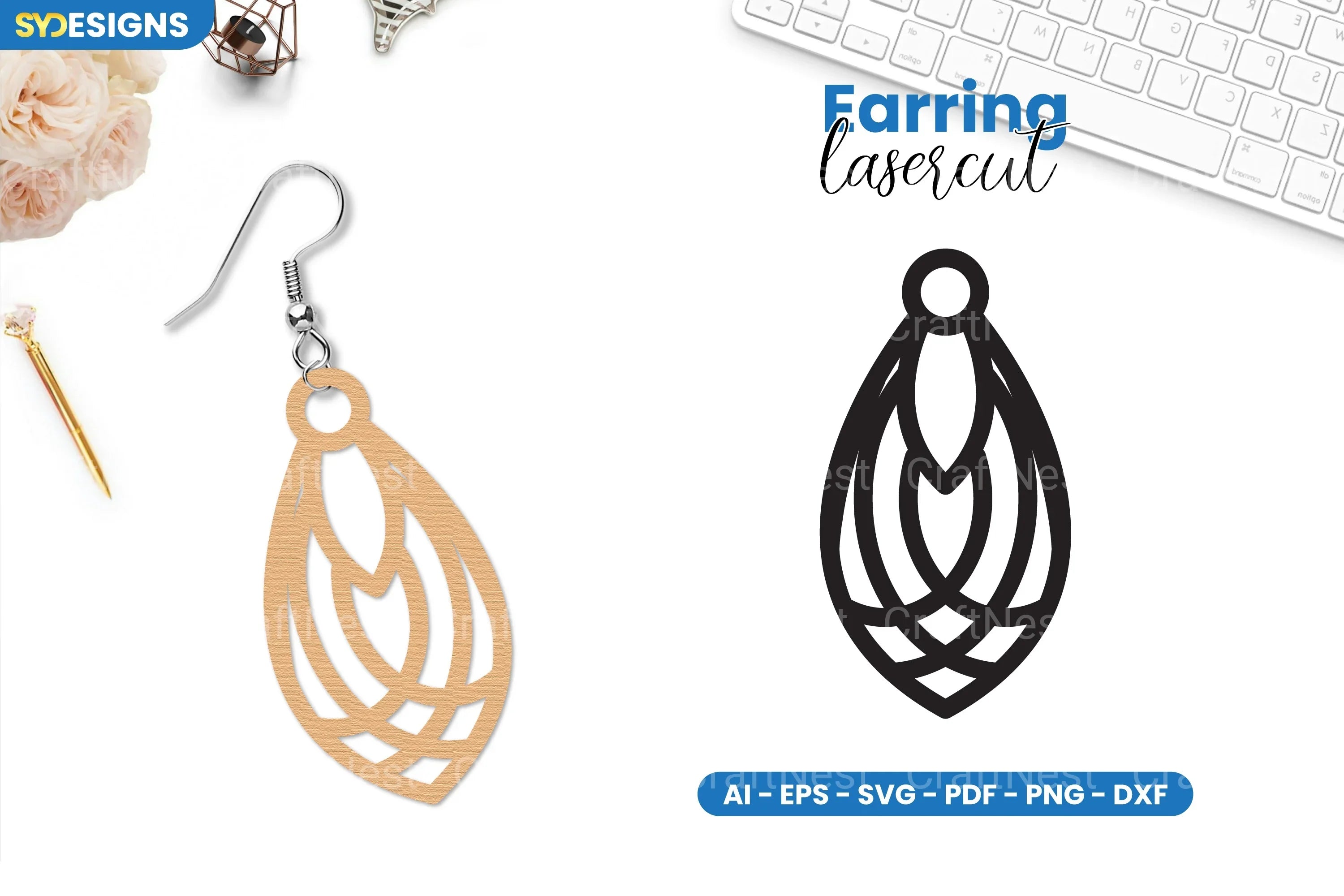 Earring Lasercut SVG Bundle - CraftNest - Digital Crafting and Art
