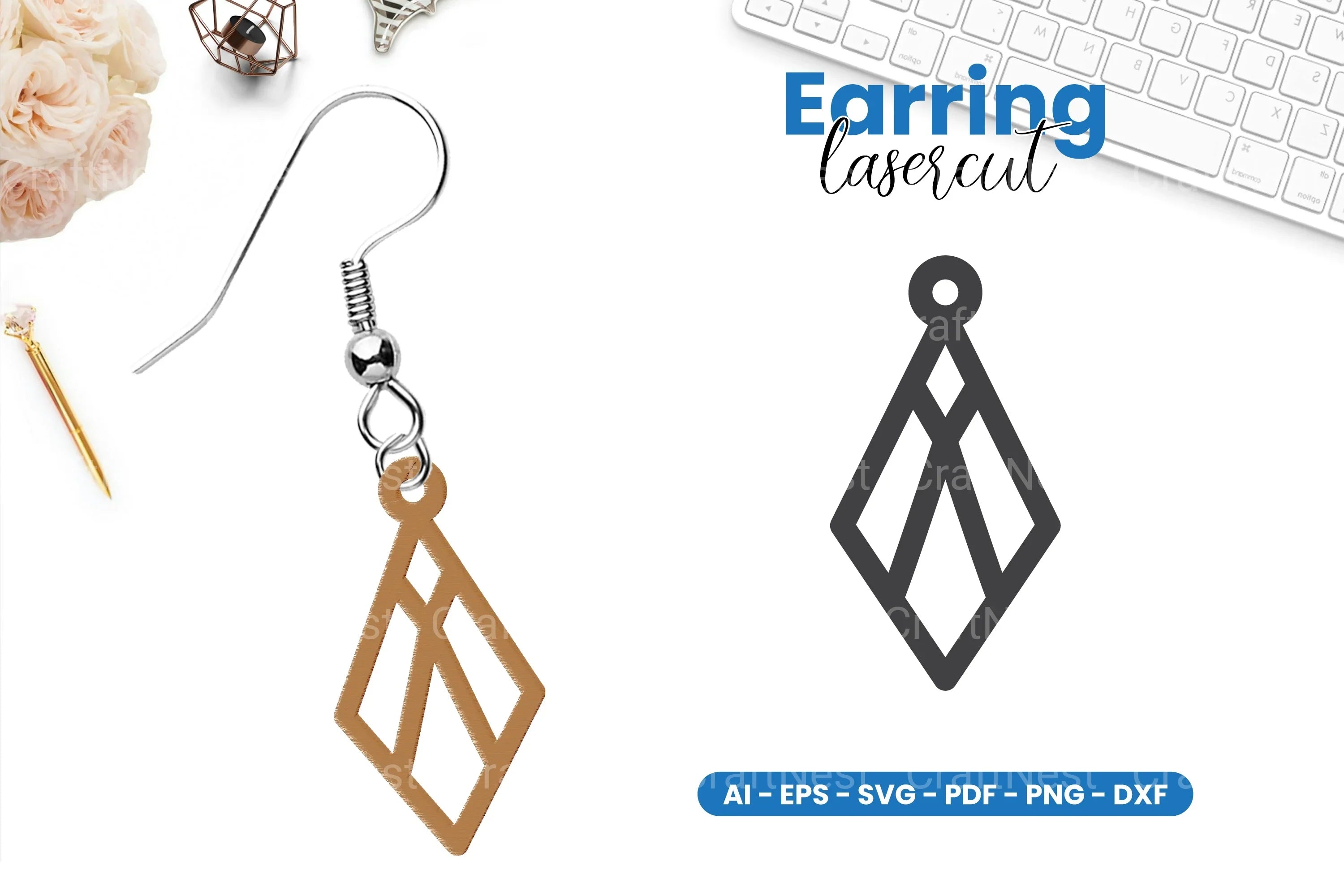 Earring Lasercut SVG Bundle - 34 Designs - CraftNest - Digital Crafting and Art