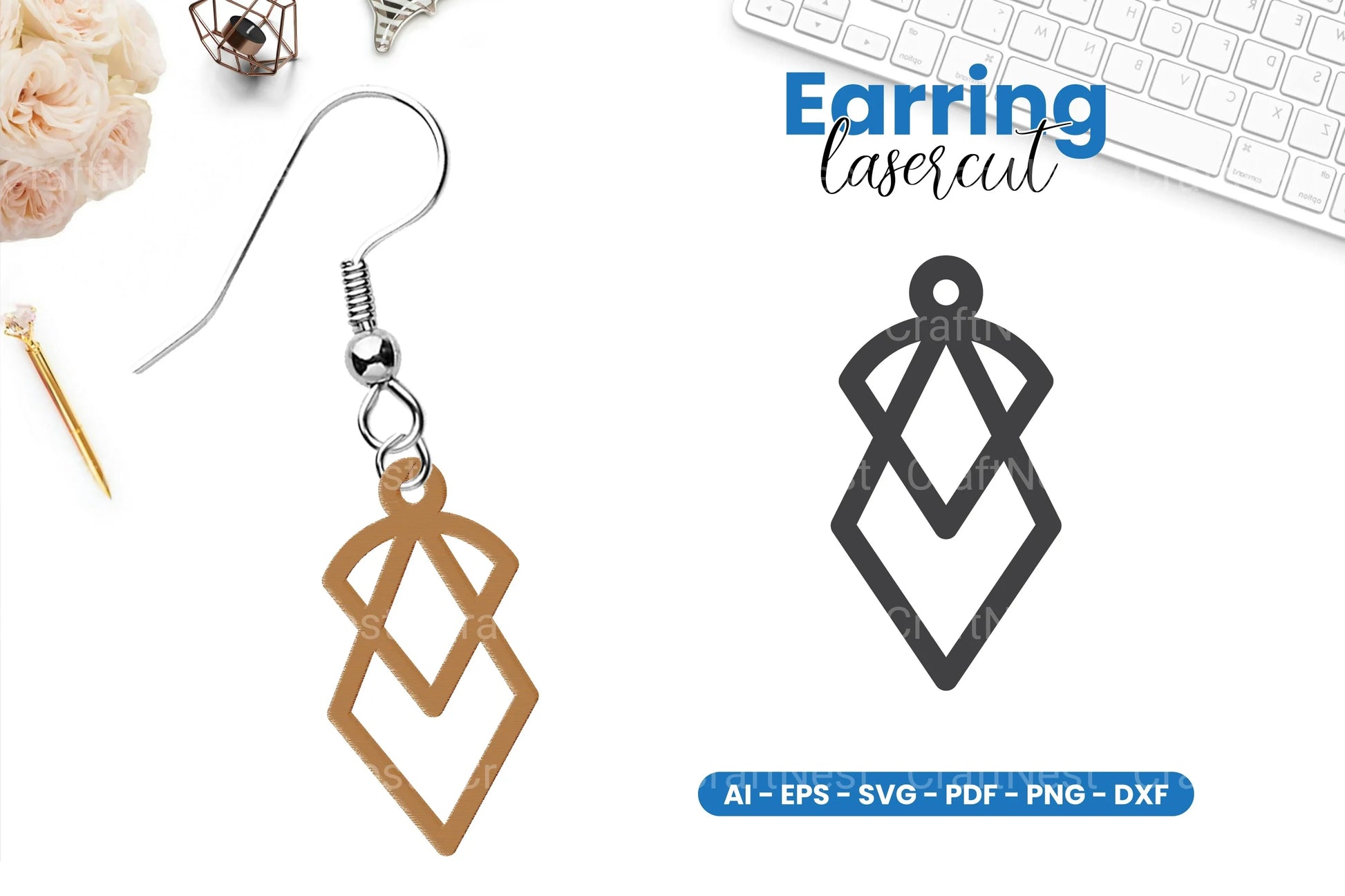 Earring Lasercut SVG Bundle - 38 Designs - CraftNest - Digital Crafting and Art