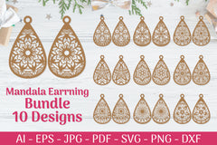 Mandala Earrings SVG Template Bundle 1 - CraftNest - Digital Crafting and Art
