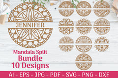 Mandala Split SVG Templates Bundle - CraftNest - Digital Crafting and Art