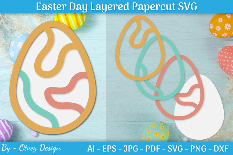 Easter Egg Layered Papercut SVG Bundle 1 - CraftNest - Digital Crafting and Art