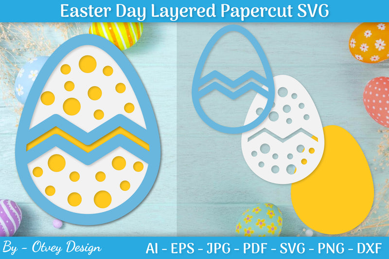 Easter Egg Layered Papercut SVG Bundle 8 - CraftNest - Digital Crafting and Art