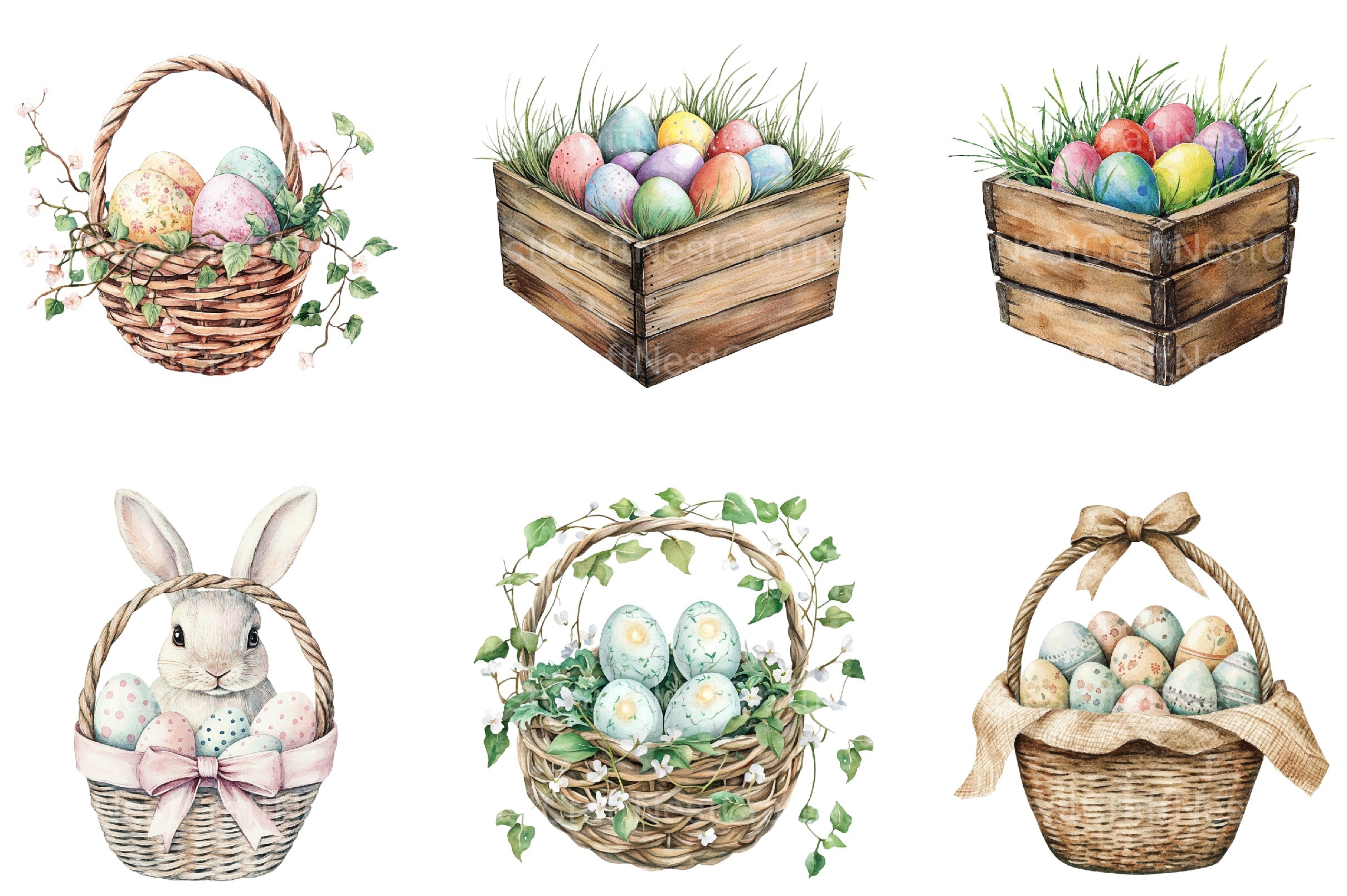 Easter Baskets Clipart Bundle - CraftNest - Digital Crafting and Art