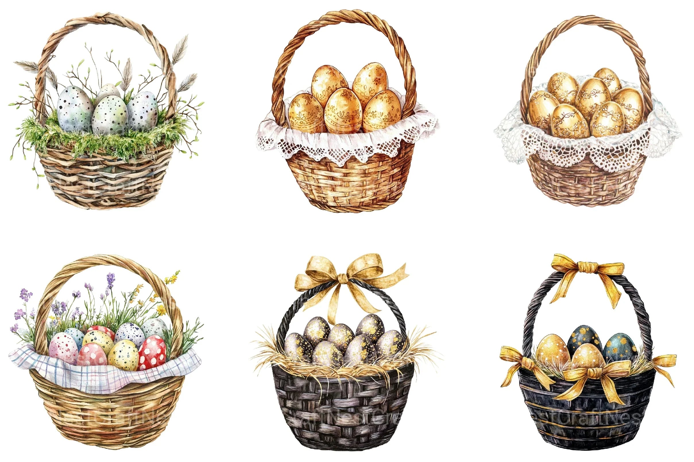 Easter Baskets Clipart Bundle - CraftNest - Digital Crafting and Art
