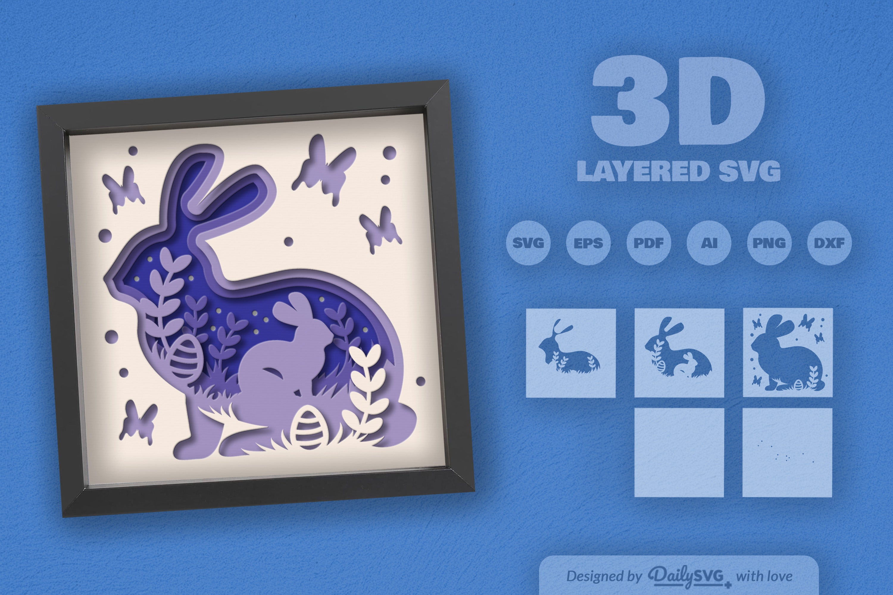 Easter Bunny Papercut SVG Bundle