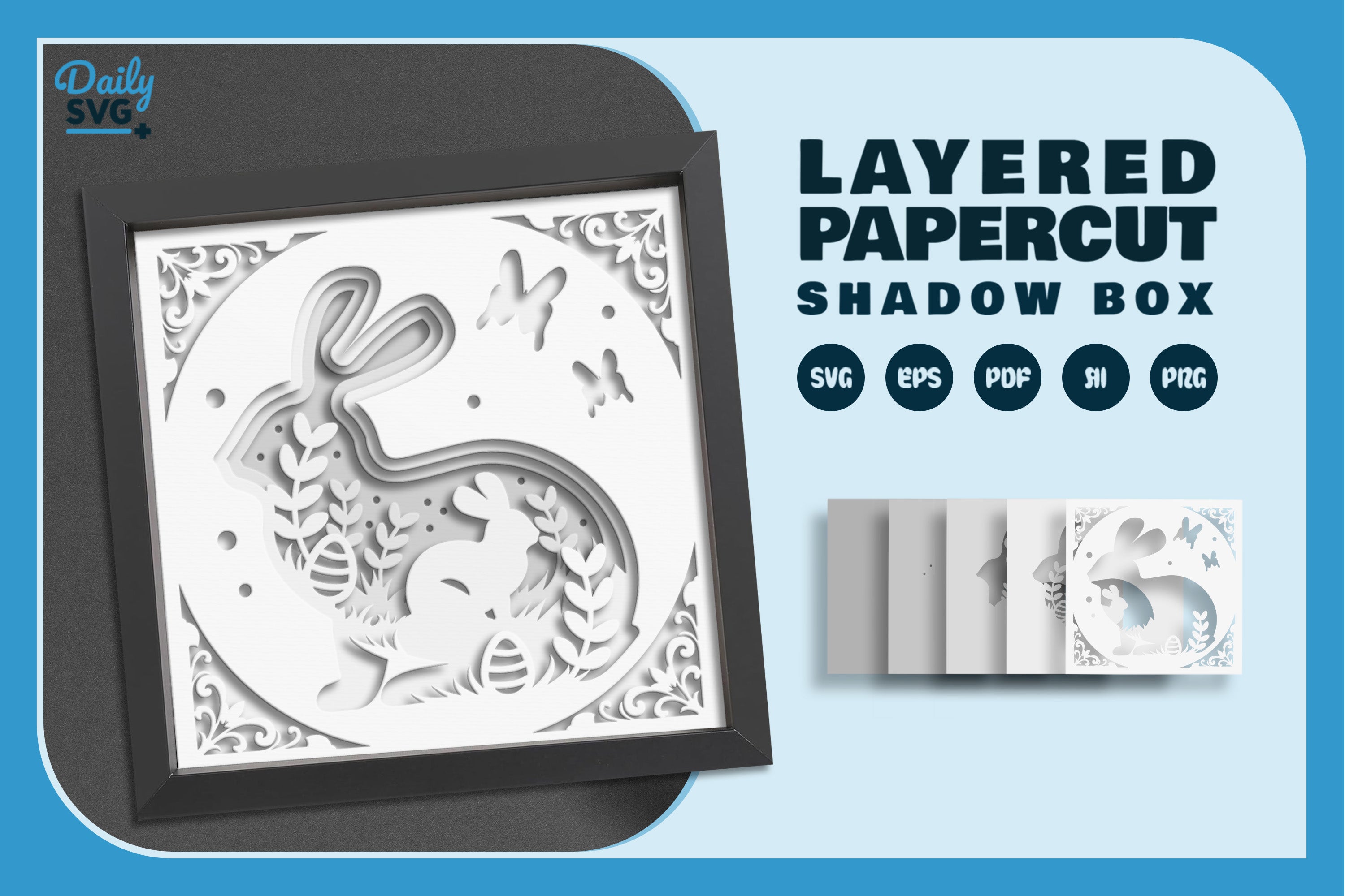 Easter Bunny White Papercut SVG Bundle