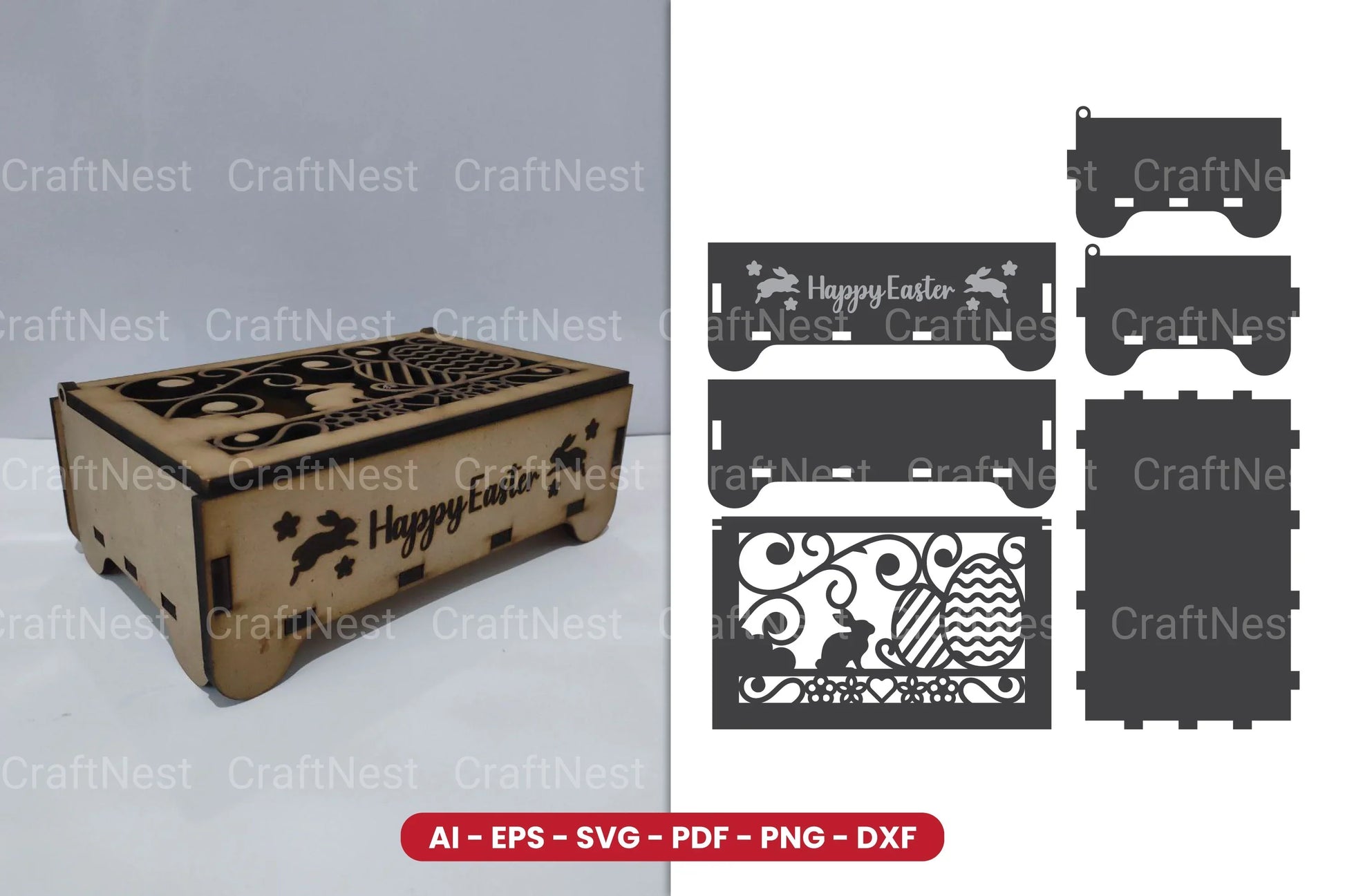 Easter Egg Box Lasercut SVG Bundle - CraftNest - Digital Crafting and Art