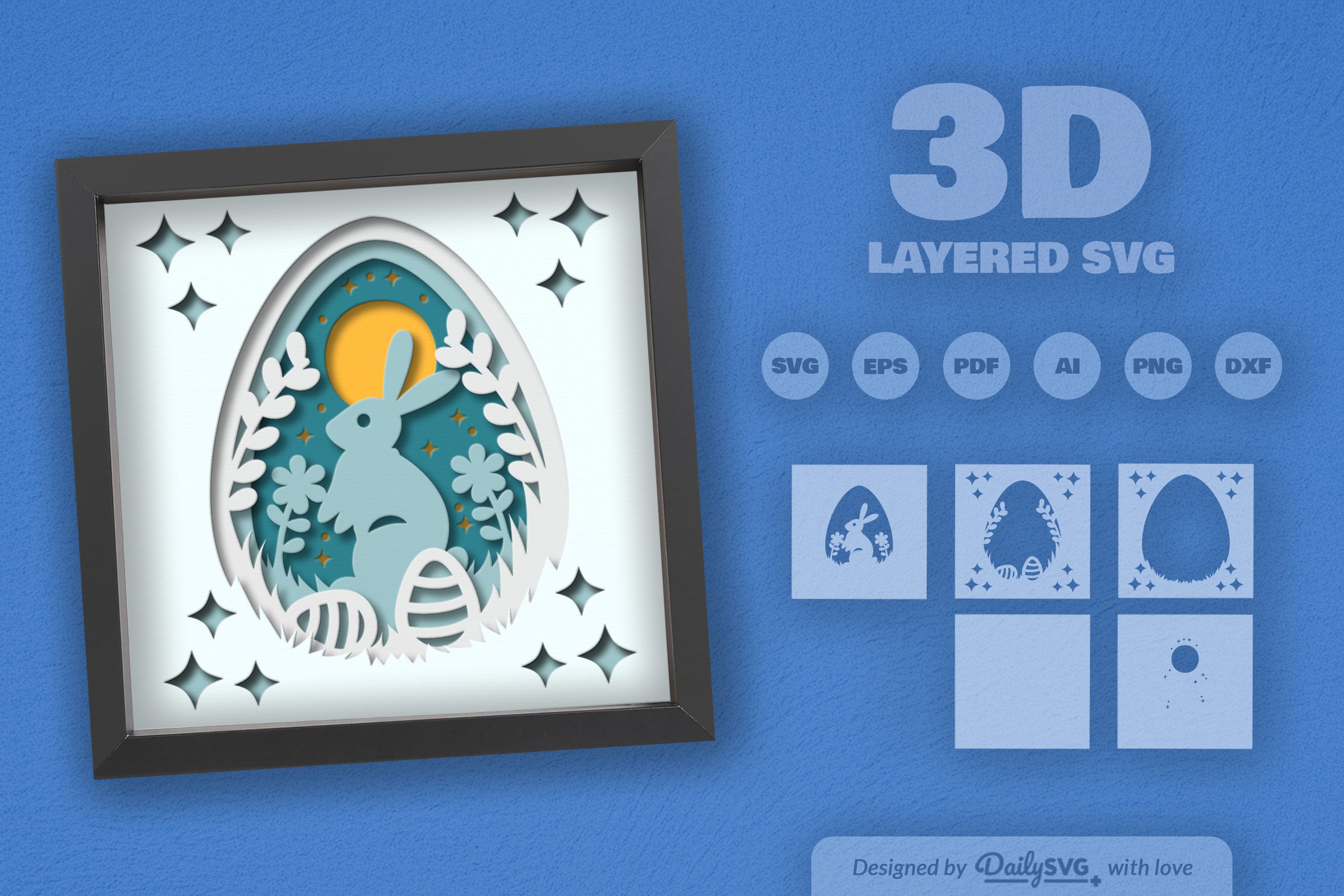 Easter Bunny Papercut SVG Bundle 1