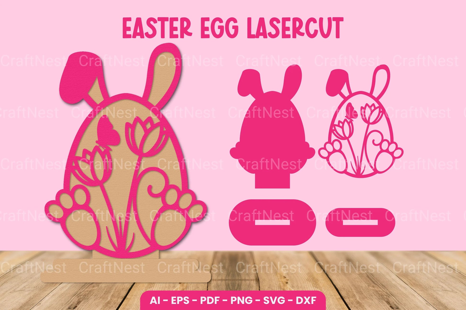 Easter Egg Laser Cut SVG Bundle Clipart - CraftNest - Digital Crafting and Art