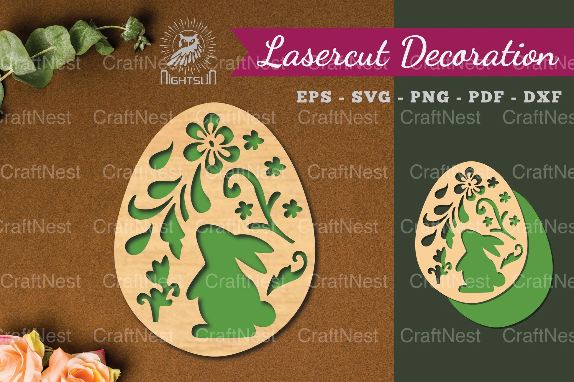 Easter Egg Laser Cut Decoration Bundle - CraftNest - Digital Crafting and Art