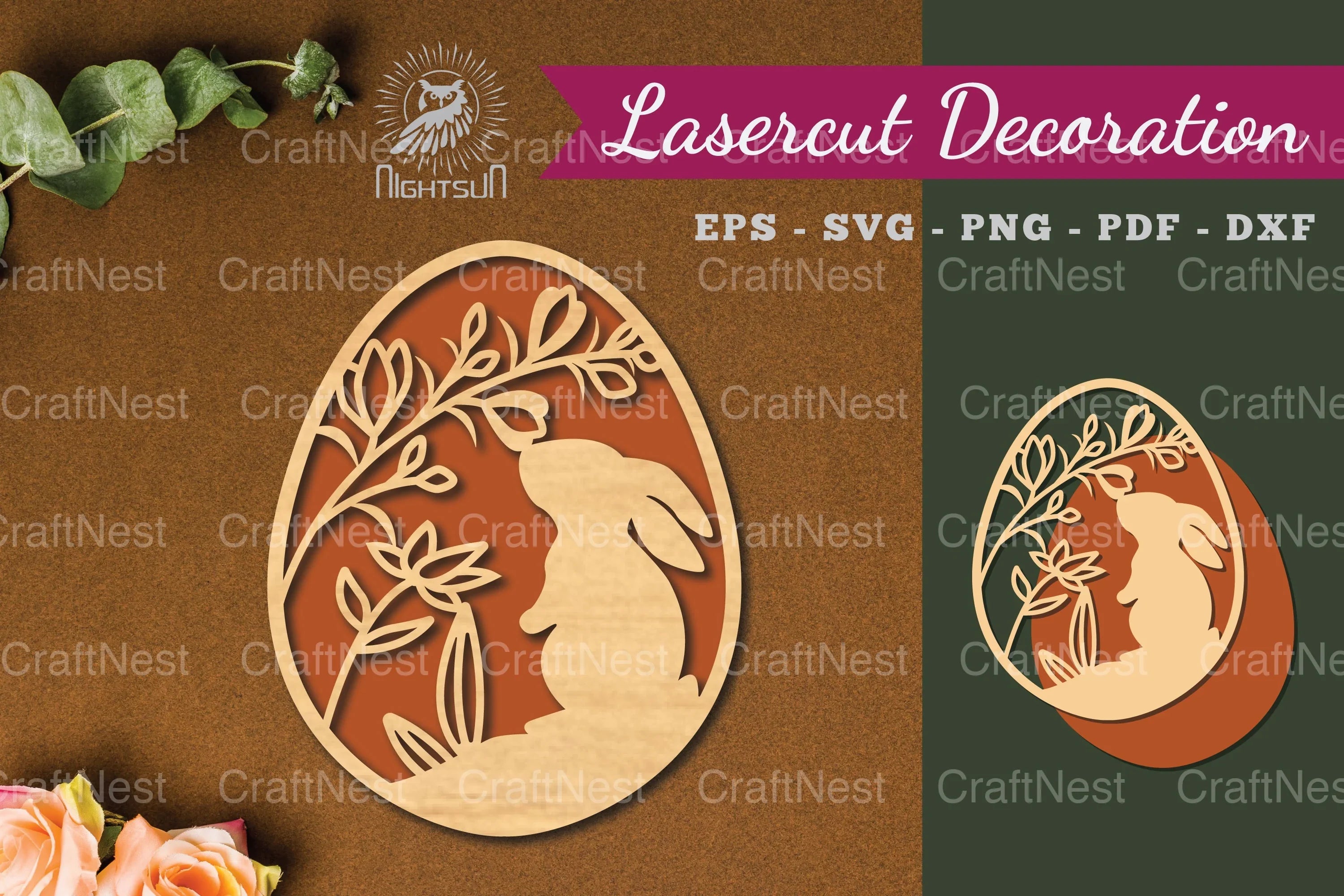 Easter Egg Laser Cut Decoration Bundle - CraftNest - Digital Crafting and Art