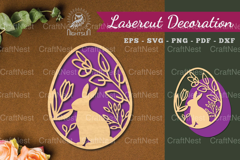 Easter Egg Laser Cut Decoration Bundle - CraftNest - Digital Crafting and Art