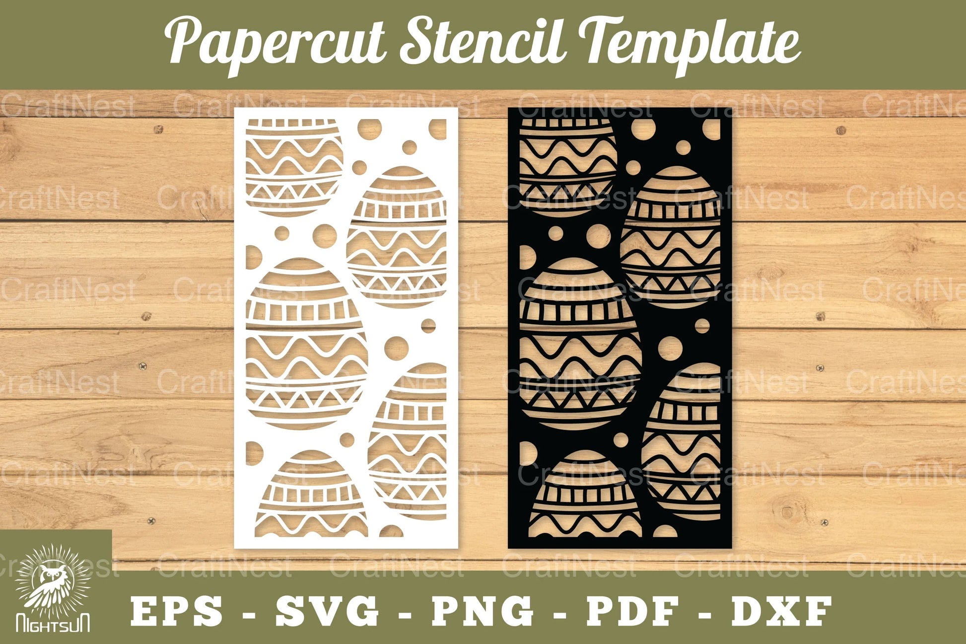 Easter Egg Papercut Stencil Template Bundle - CraftNest - Digital Crafting and Art