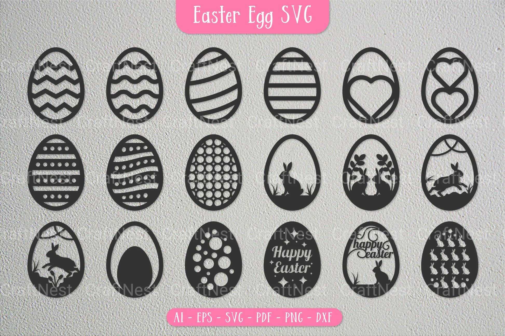 Easter Egg SVG Bundle - CraftNest - Digital Crafting and Art