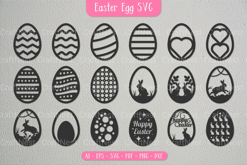 Easter Egg SVG Bundle - CraftNest - Digital Crafting and Art