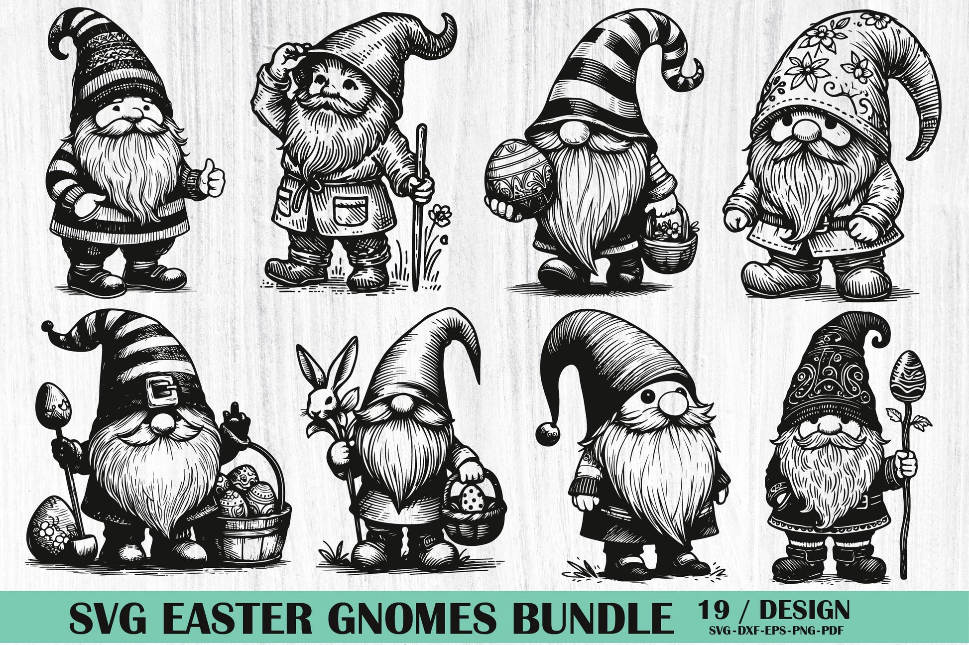 Easter Gnomes SVG Clipart Bundle - CraftNest - Digital Crafting and Art