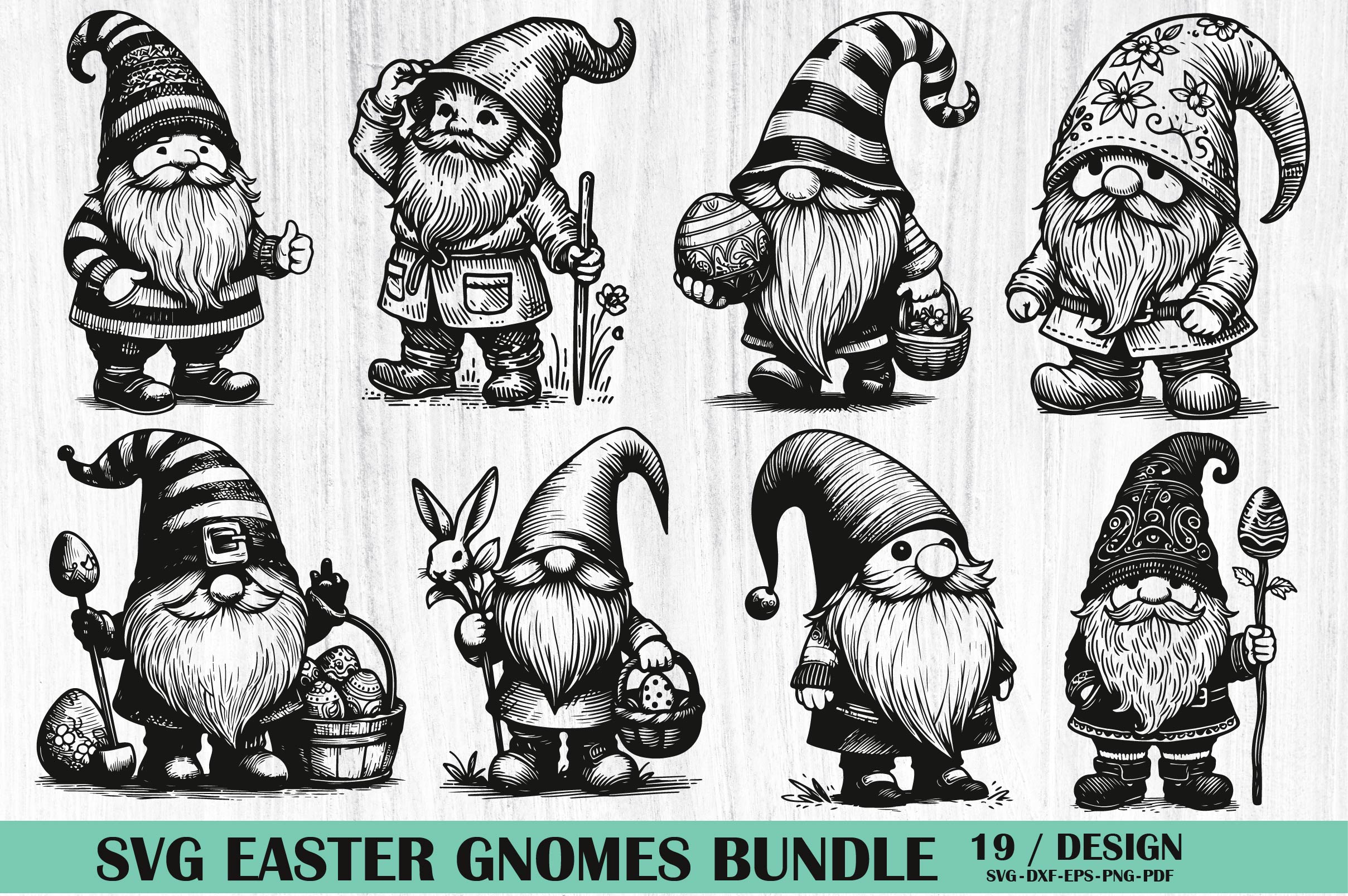 Easter Gnomes SVG Clipart Bundle - CraftNest - Digital Crafting and Art