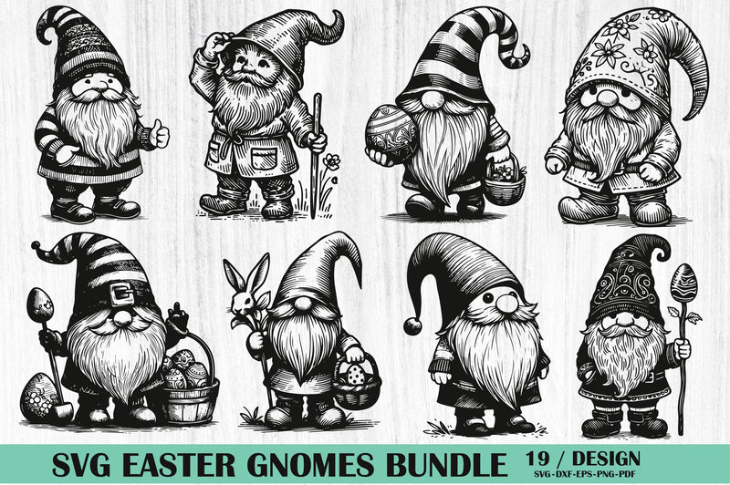 Easter Gnomes SVG Clipart Bundle - CraftNest - Digital Crafting and Art