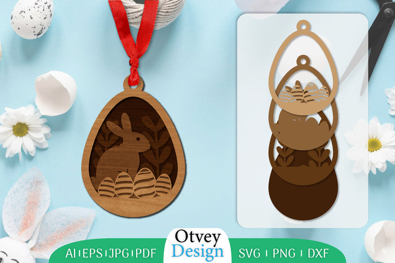 Easter Laser Cut Bunny Ornament SVG Bundle 2 - CraftNest - Digital Crafting and Art