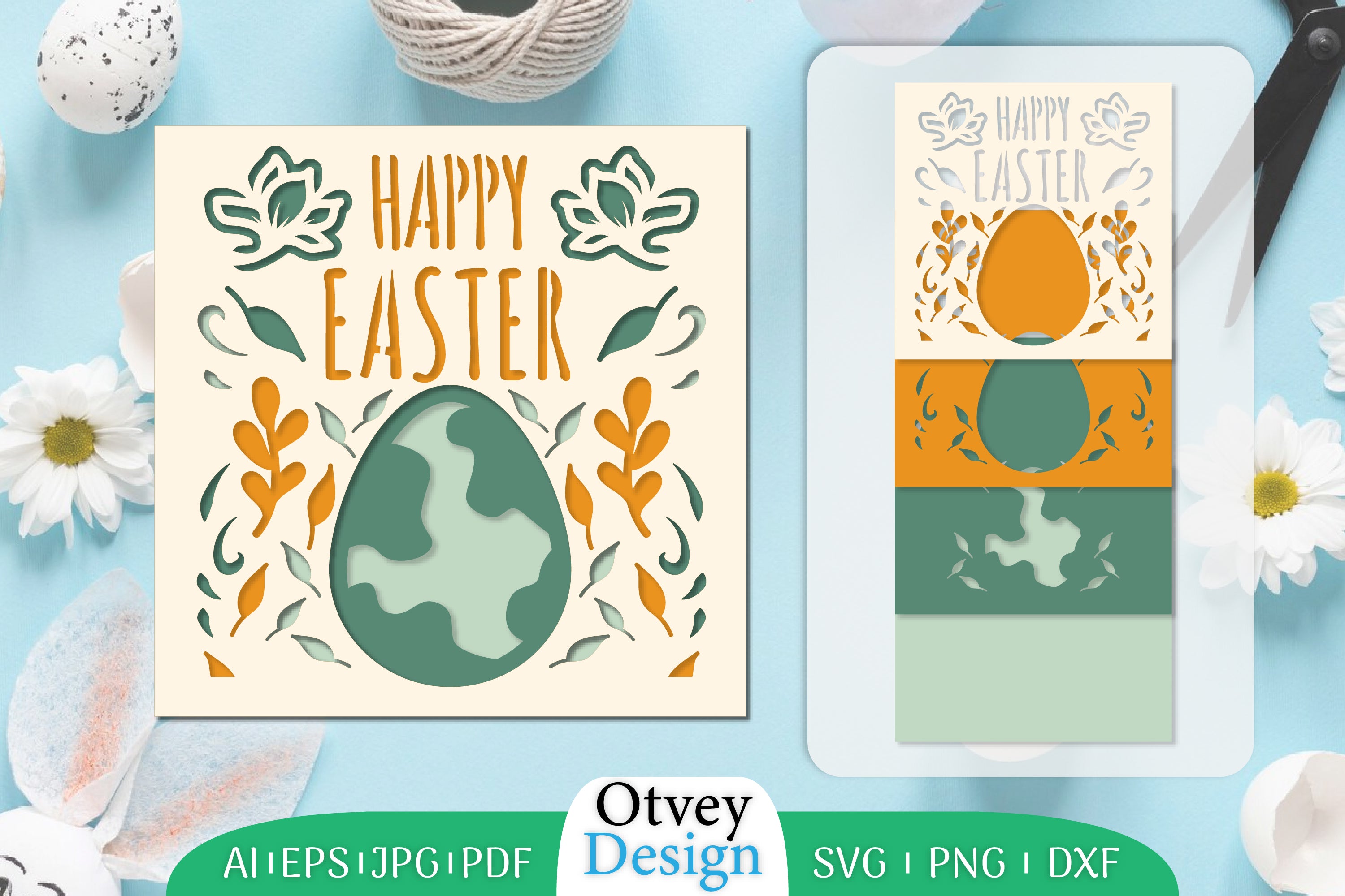 Happy Easter Layered Papercut SVG Bundle 4 - CraftNest - Digital Crafting and Art
