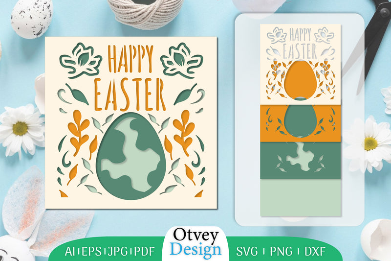 Happy Easter Layered Papercut SVG Bundle 4 - CraftNest - Digital Crafting and Art