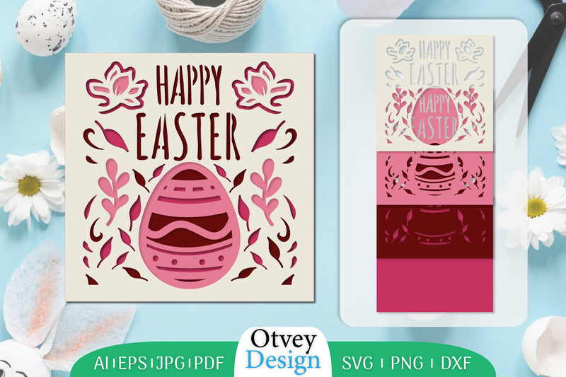 Happy Easter Layered Papercut SVG Bundle 1 - CraftNest - Digital Crafting and Art