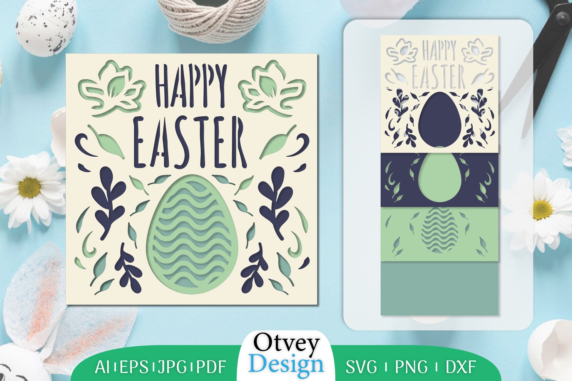 Happy Easter Layered Papercut SVG Bundle 5 - CraftNest - Digital Crafting and Art
