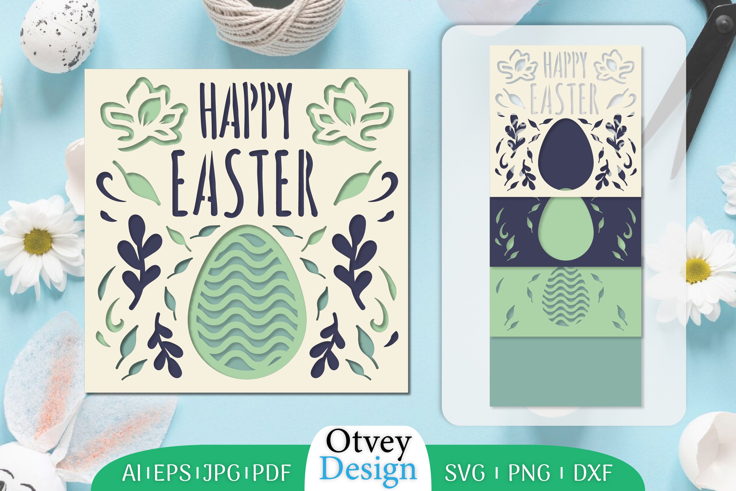 Happy Easter Layered Papercut SVG Bundle 5 - CraftNest - Digital Crafting and Art