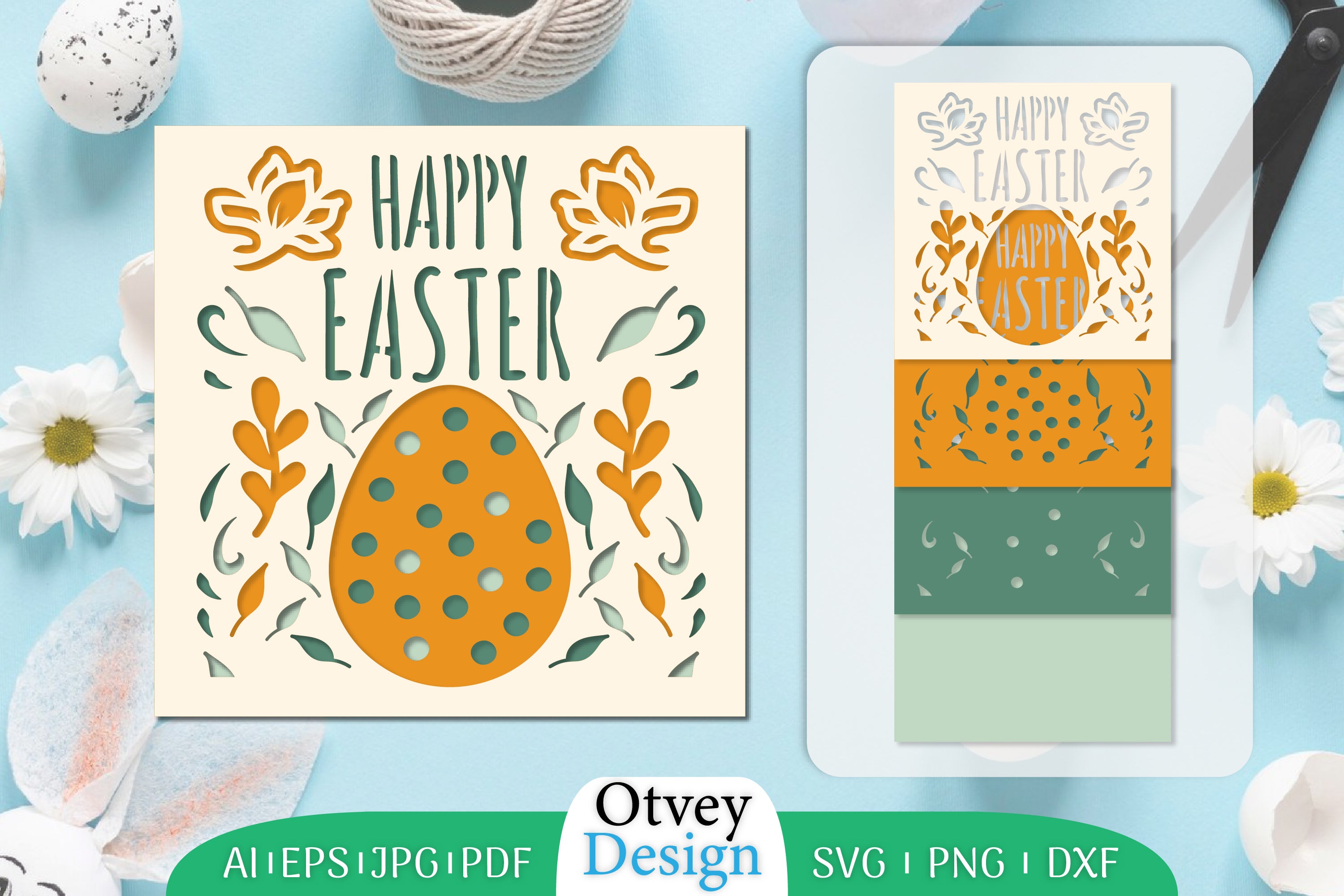 Happy Easter Layered Papercut SVG Bundle 6 - CraftNest - Digital Crafting and Art