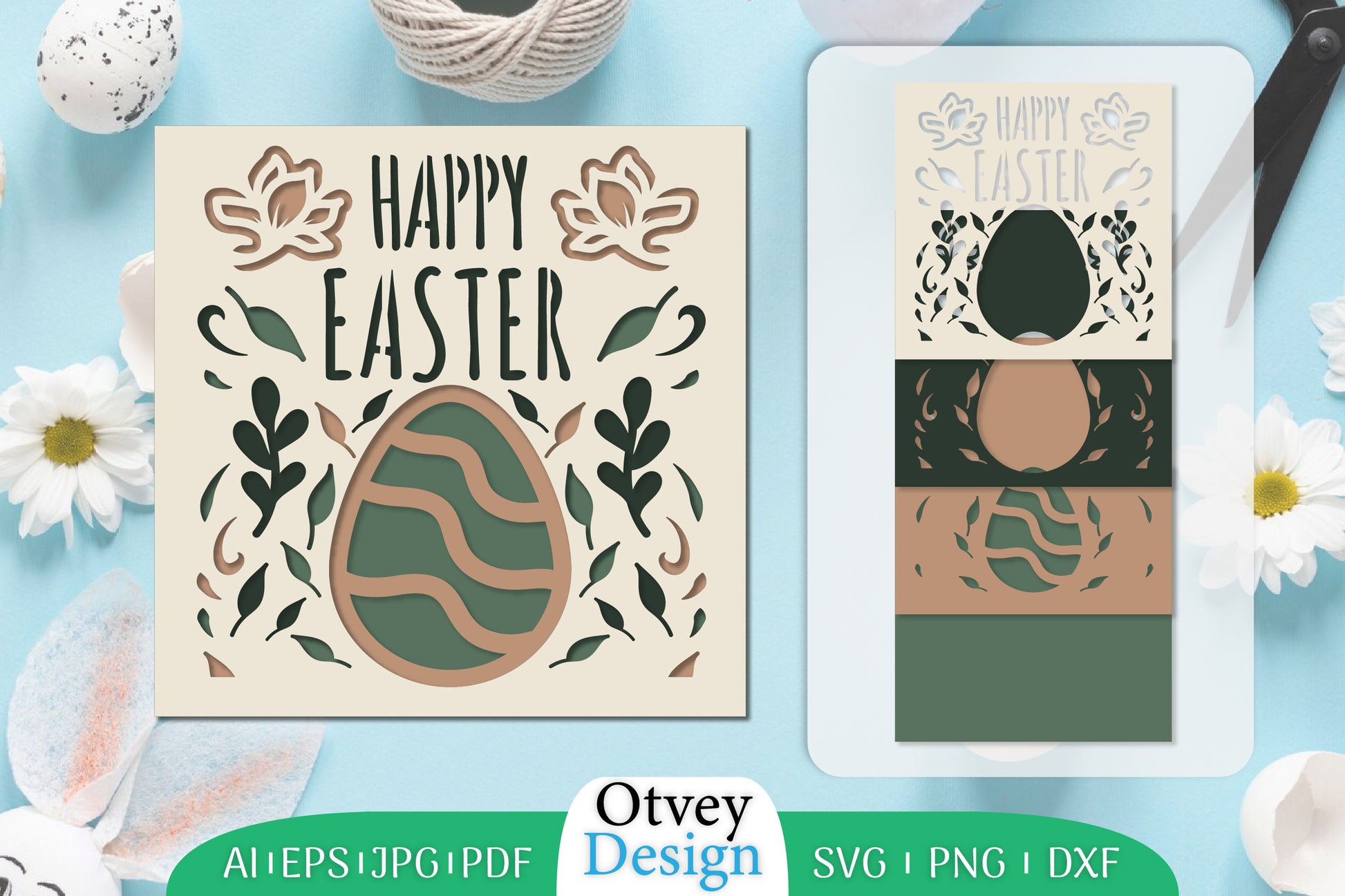 Happy Easter Layered Papercut SVG Bundle 7 - CraftNest - Digital Crafting and Art