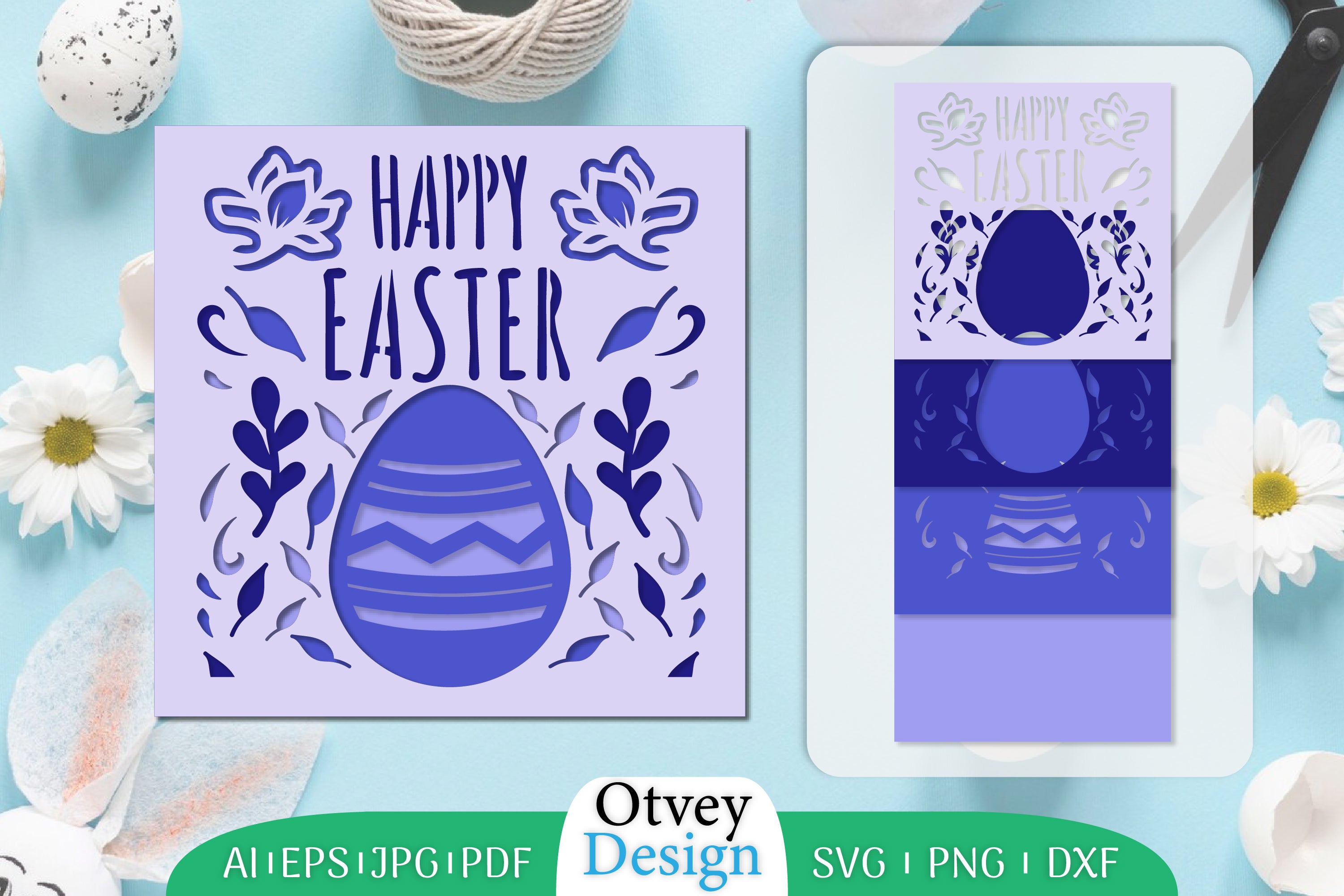 Happy Easter Layered Papercut SVG Bundle 8 - CraftNest - Digital Crafting and Art