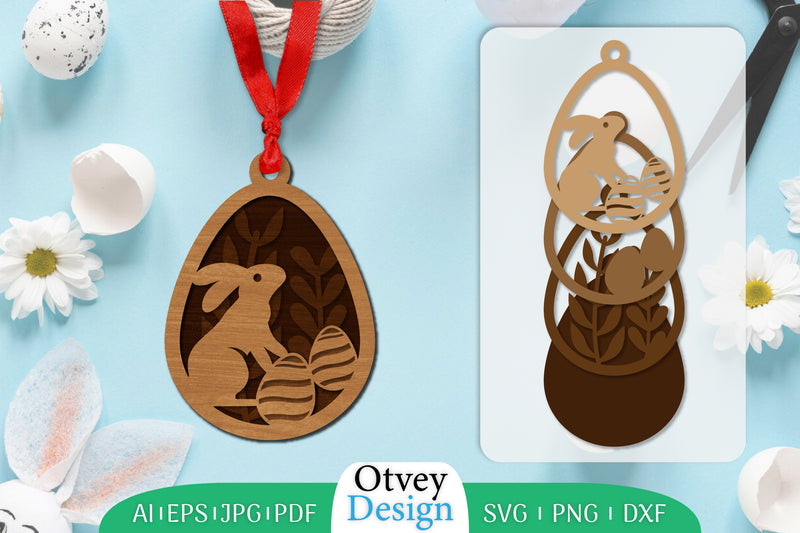 Easter Laser Cut Bunny Ornament SVG Bundle 14 - CraftNest - Digital Crafting and Art