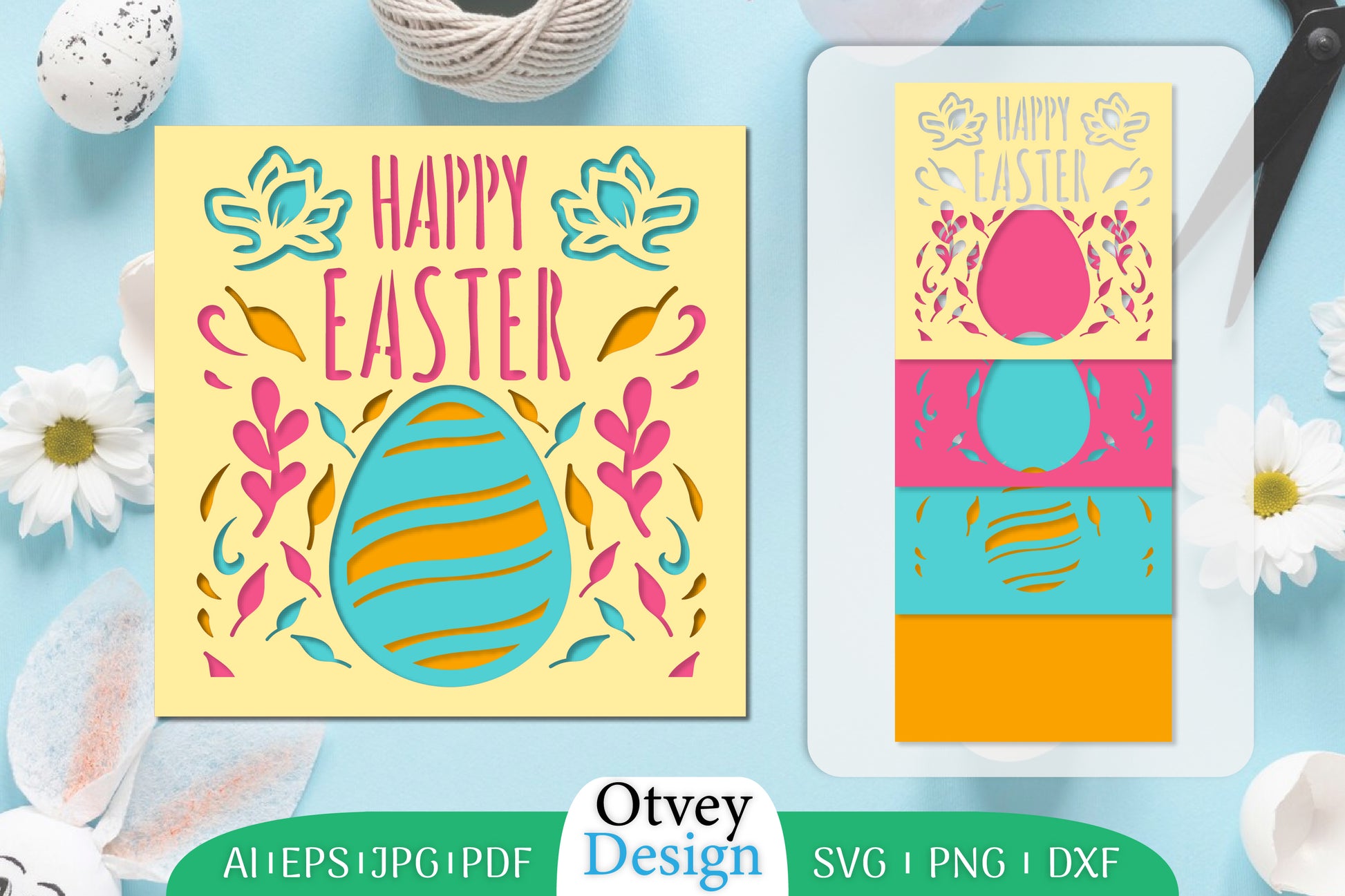 Happy Easter Layered Papercut SVG Bundle 11 - CraftNest - Digital Crafting and Art