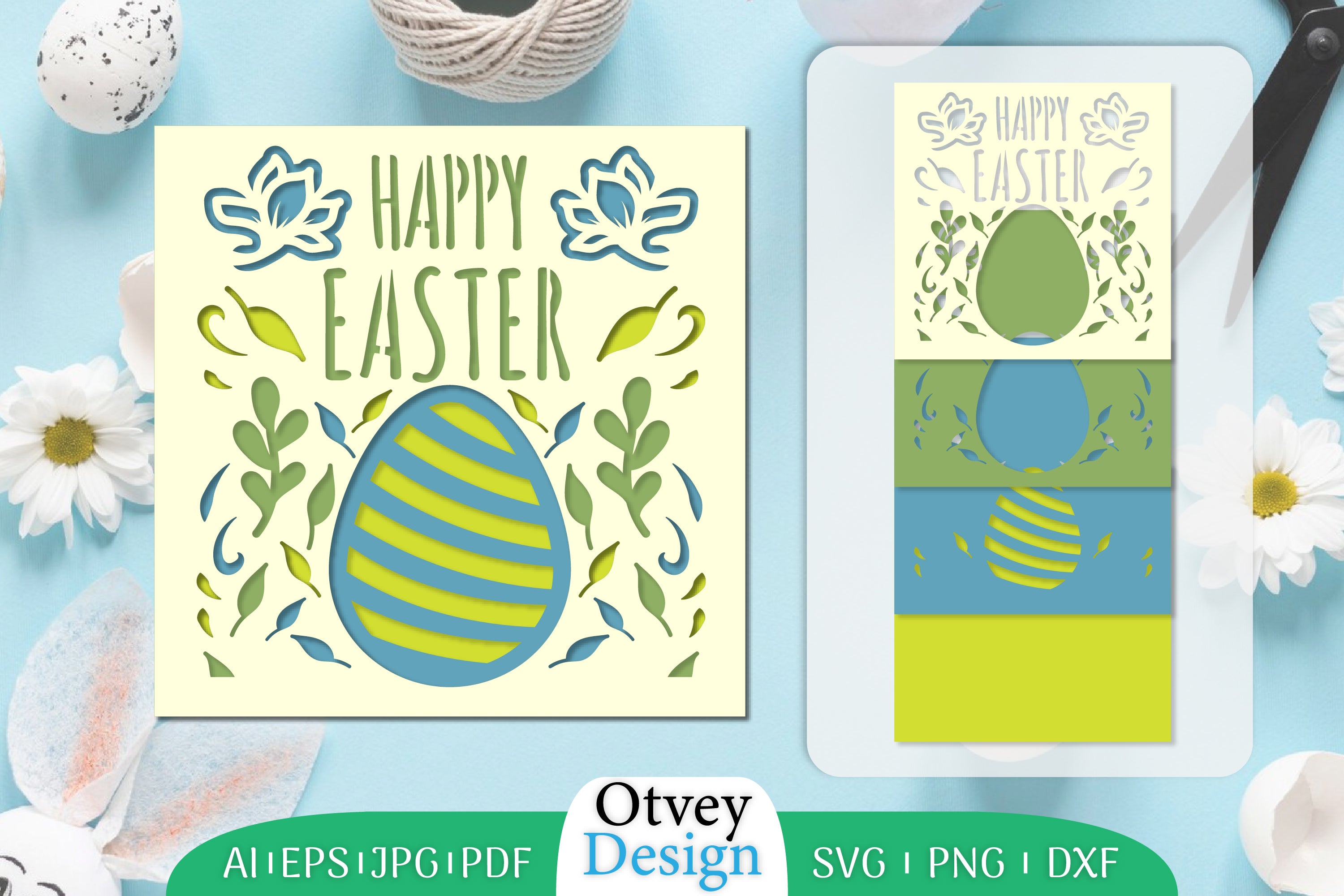 Happy Easter Layered Papercut SVG Bundle 12 - CraftNest - Digital Crafting and Art