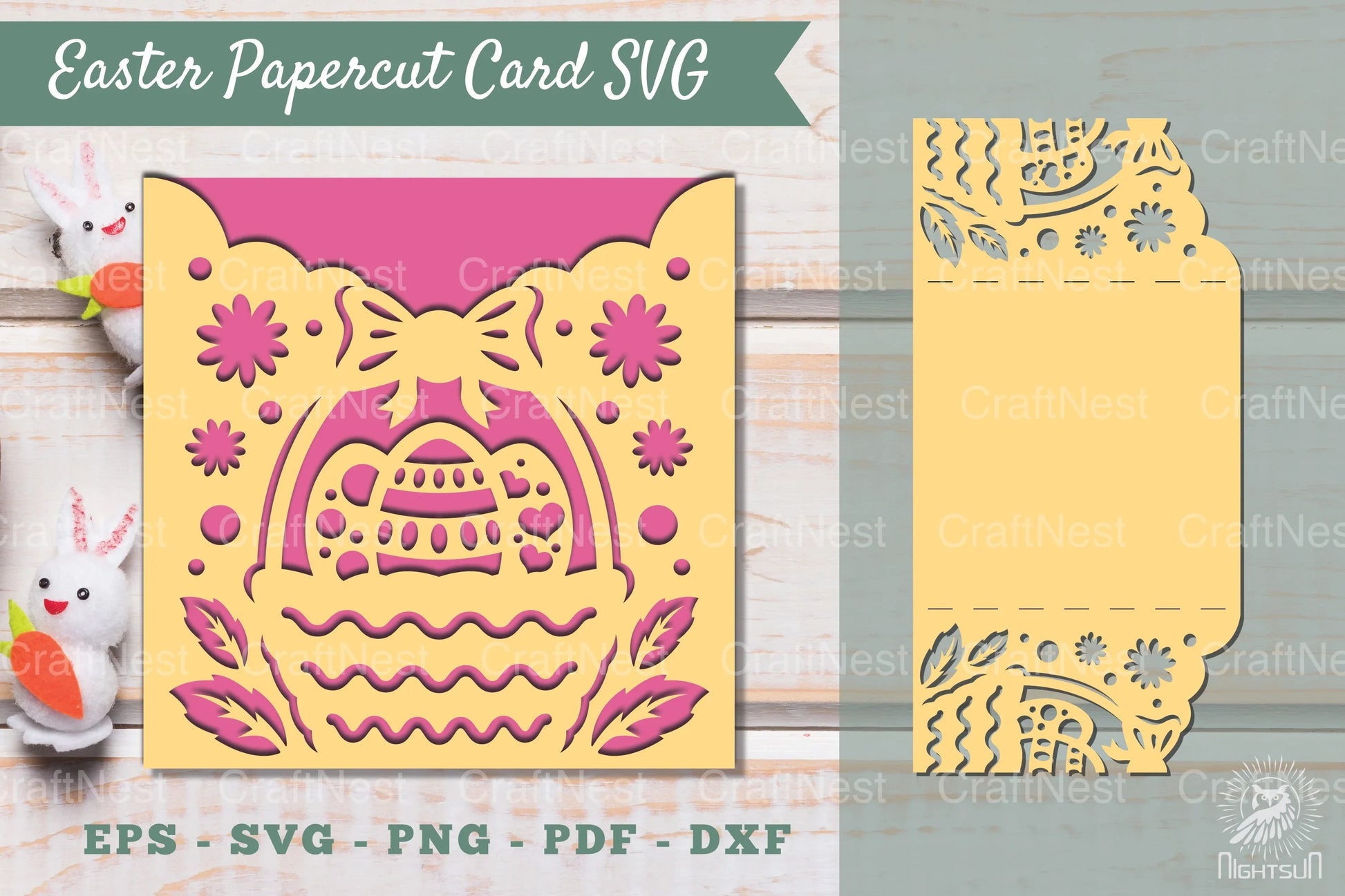 Easter Papercut Card Template SVG Bundle - CraftNest - Digital Crafting and Art