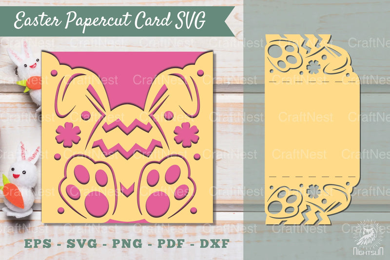 Easter Papercut Card Template SVG Bundle - CraftNest - Digital Crafting and Art