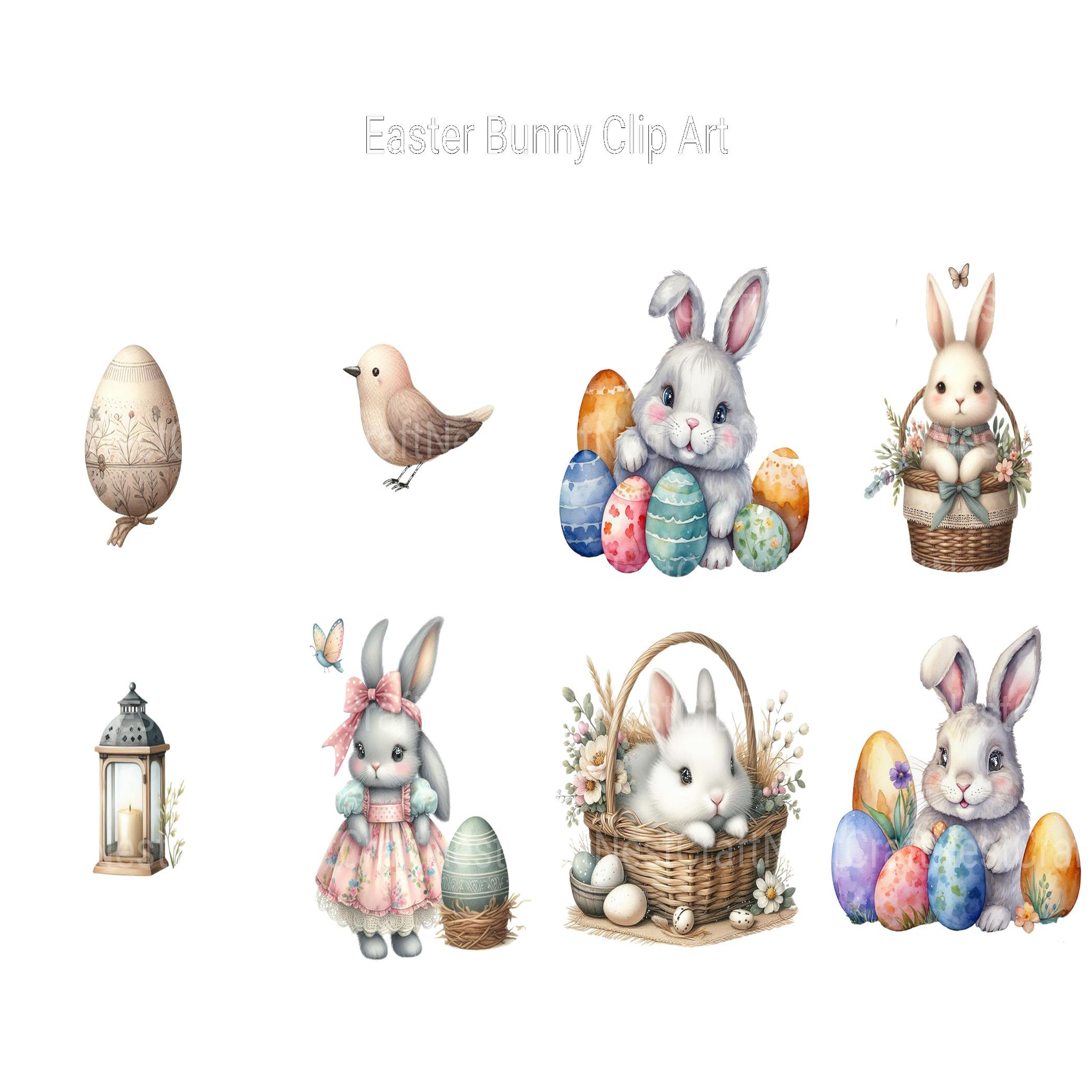 Easter Bunny Clipart - CraftNest - Digital Crafting and Art