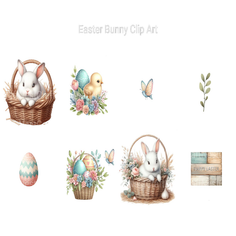 Easter Bunny Clipart - CraftNest - Digital Crafting and Art