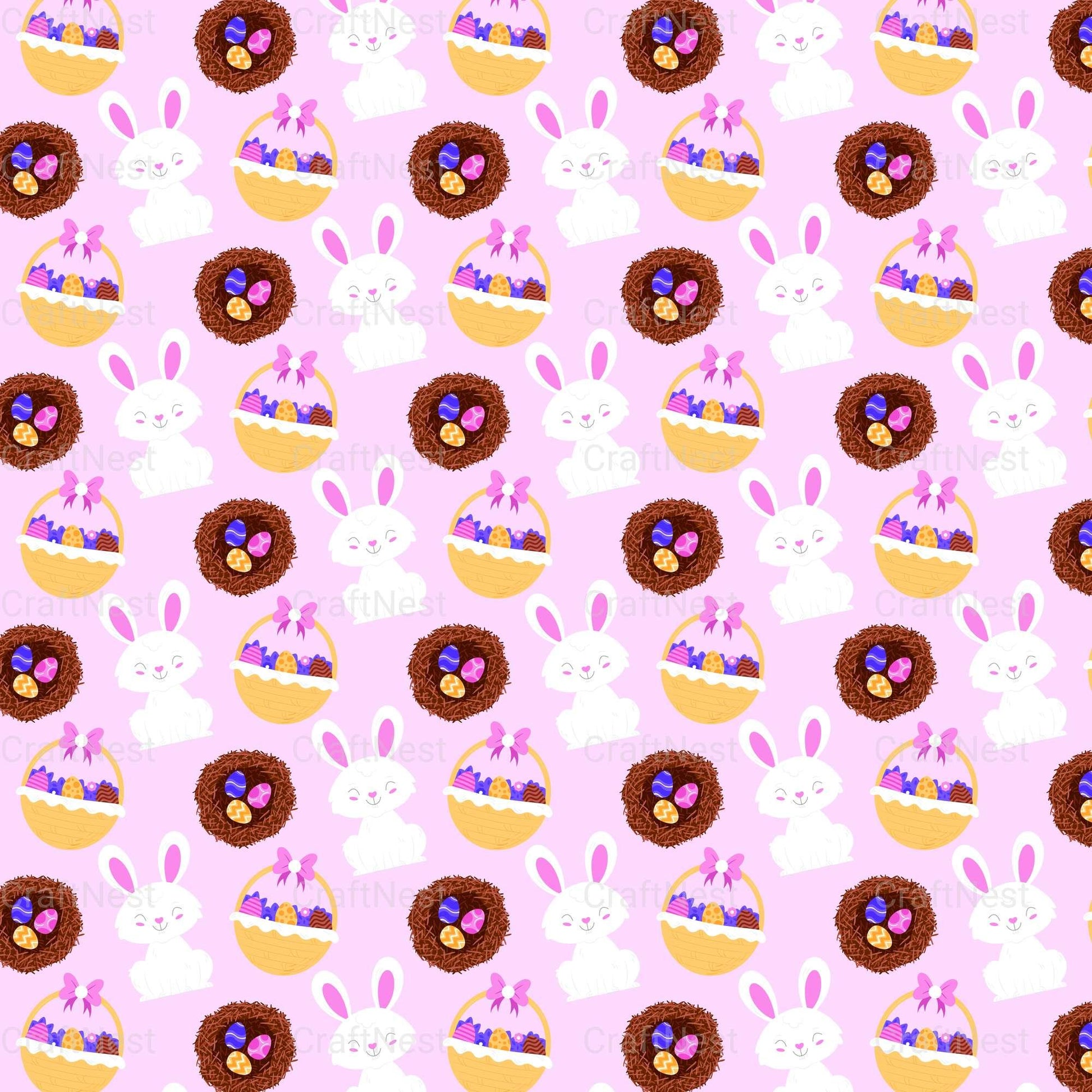 Easter Bunny Seamless Digital Paper - CraftNest - Digital Crafting and Art