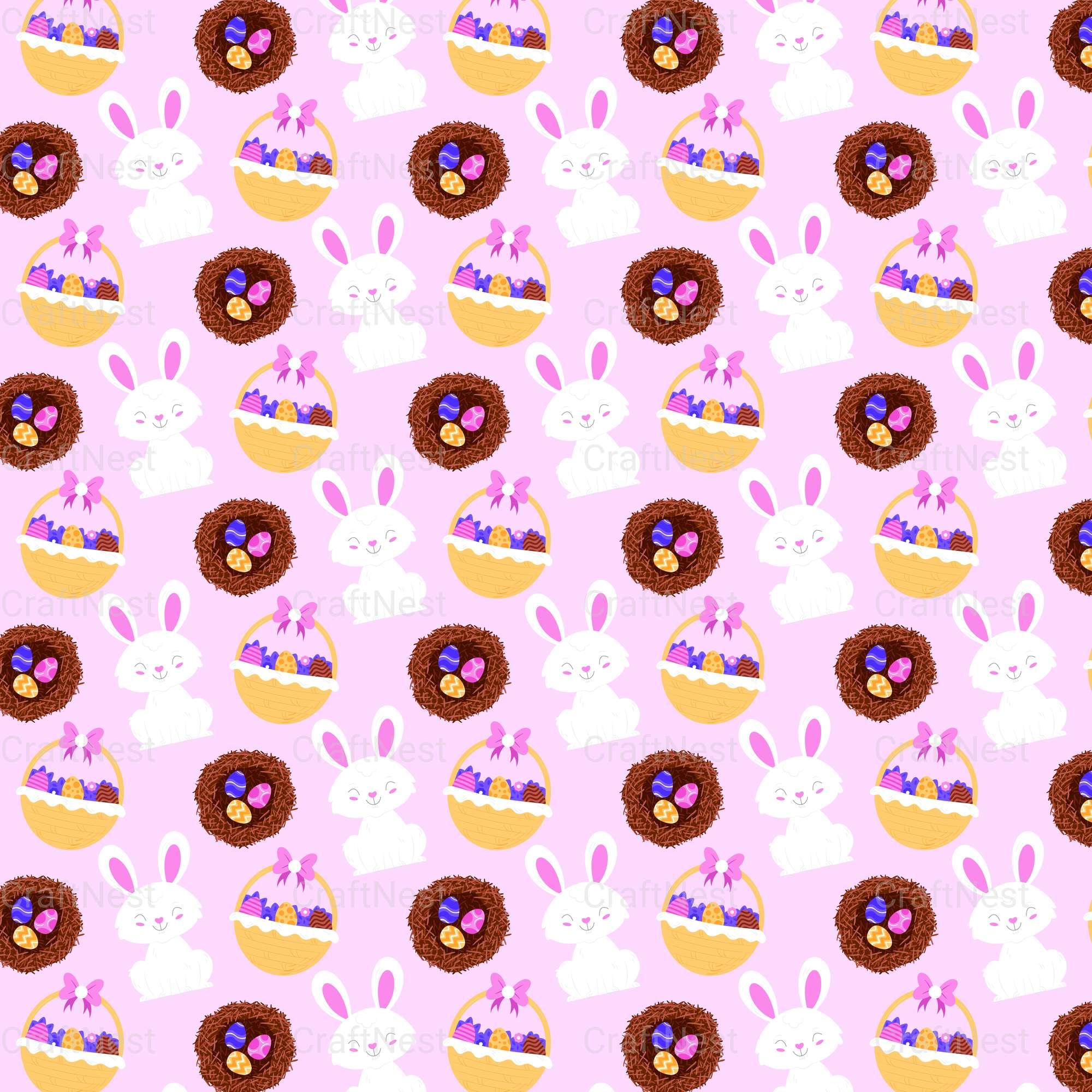 Easter Bunny Seamless Digital Paper - CraftNest - Digital Crafting and Art