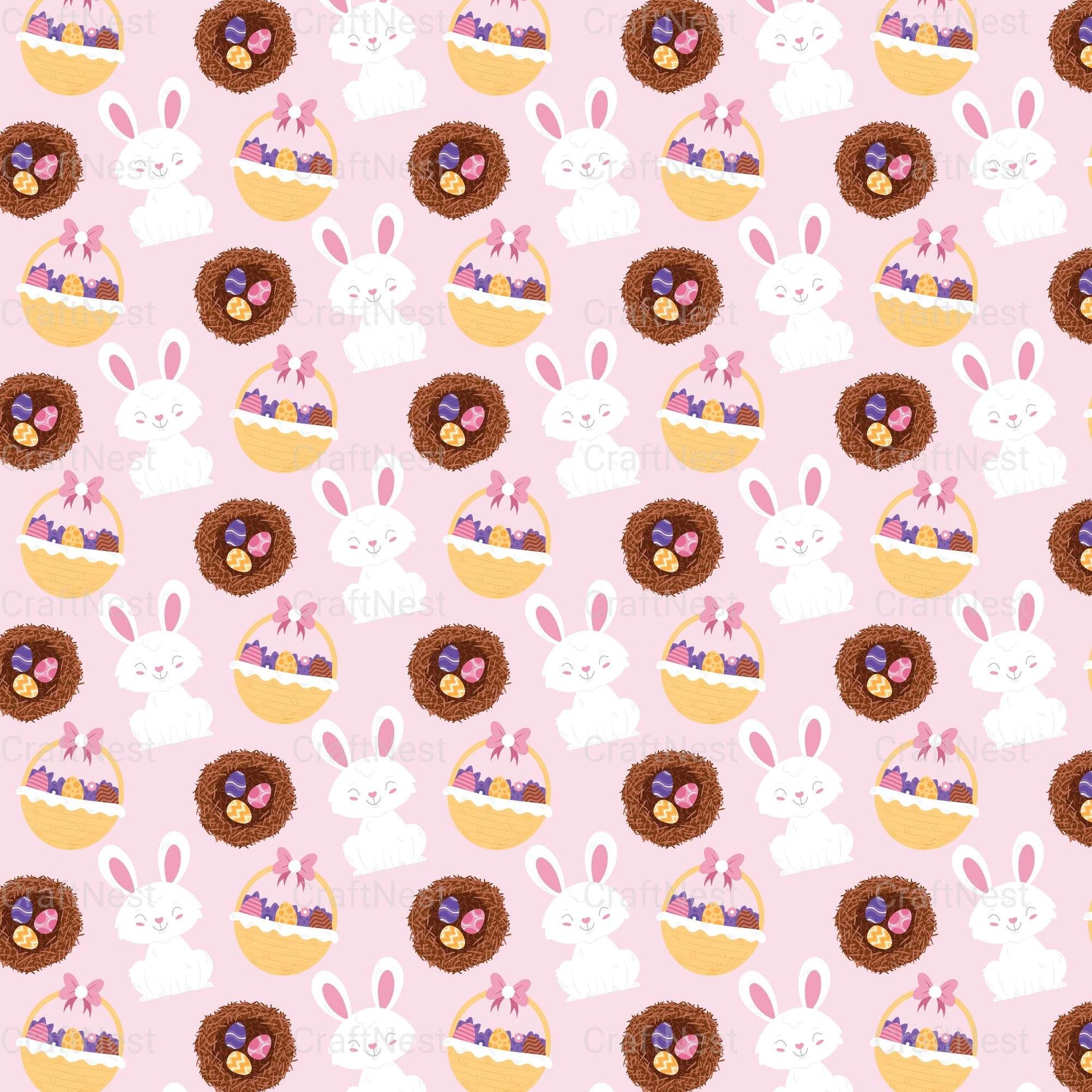 Easter Bunny Seamless Digital Paper - CraftNest - Digital Crafting and Art